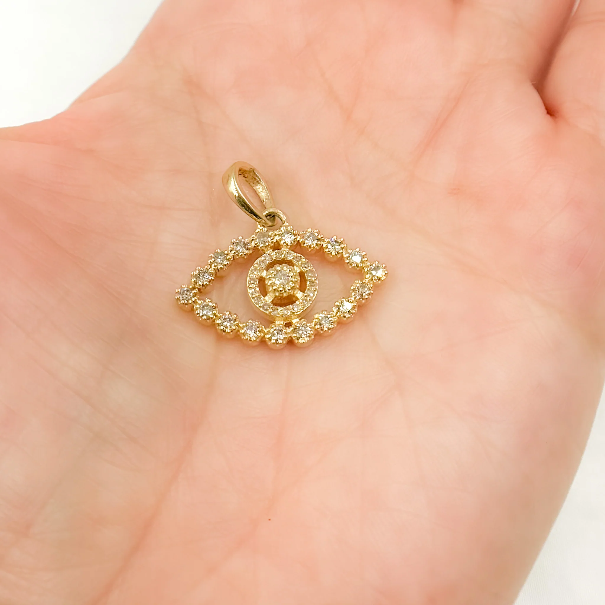 DP635. Diamond Sterling Silver Eye Pendant - Image 2