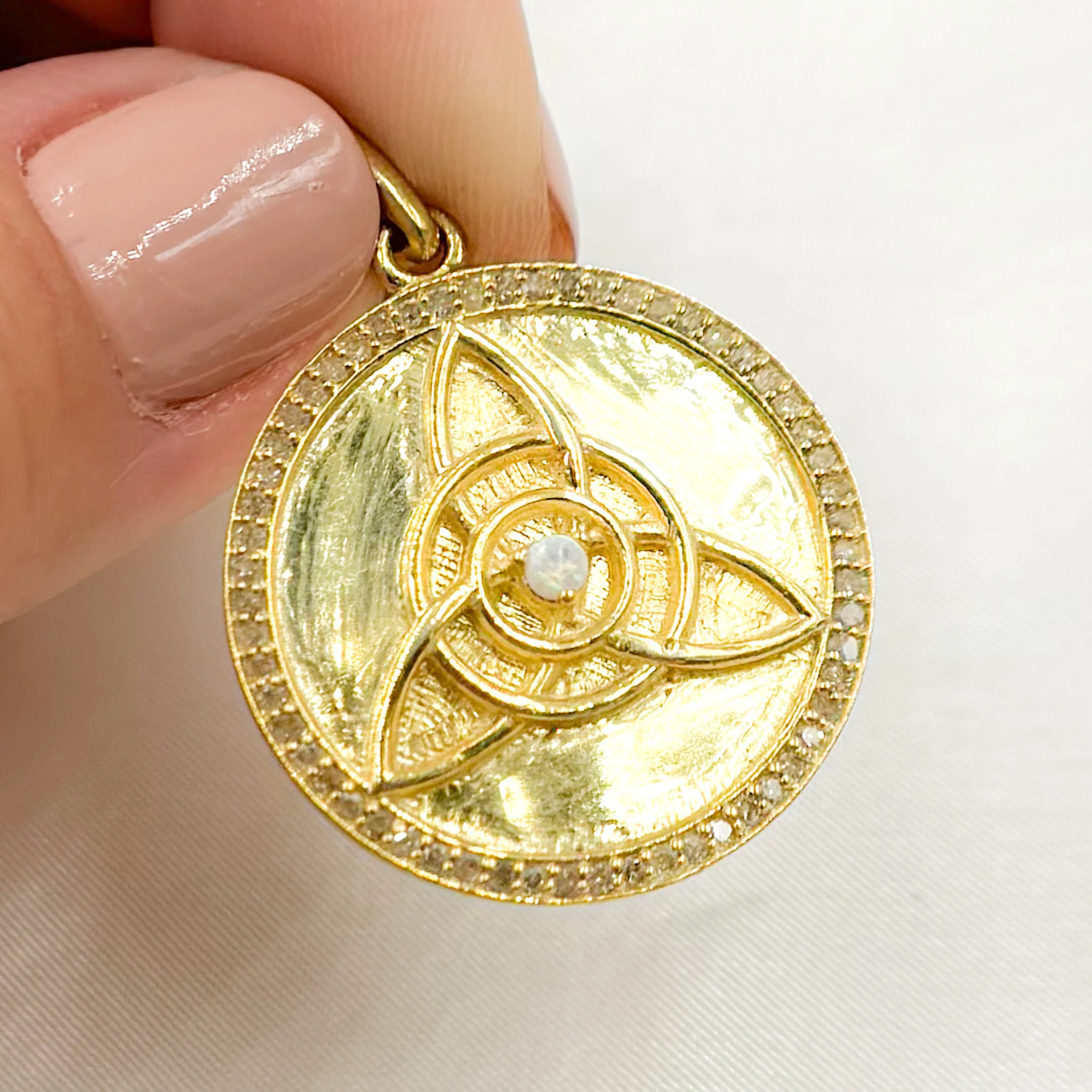 DP688. Diamond Sterling Silver Round Celtic Trinity Knot Pendant with Gemstone - Image 7