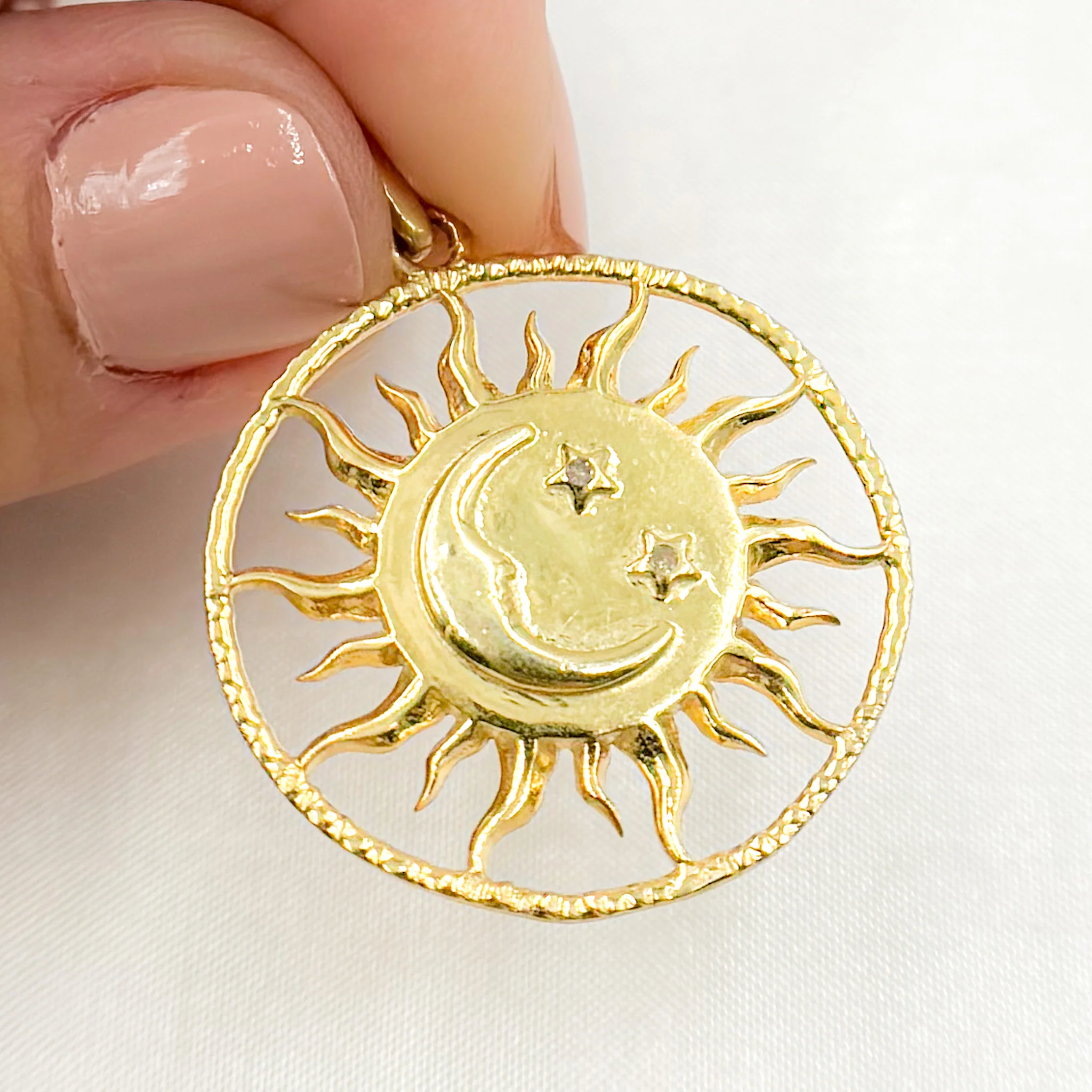 DP689. Diamond Sterling Silver Sun Pendant - Image 2