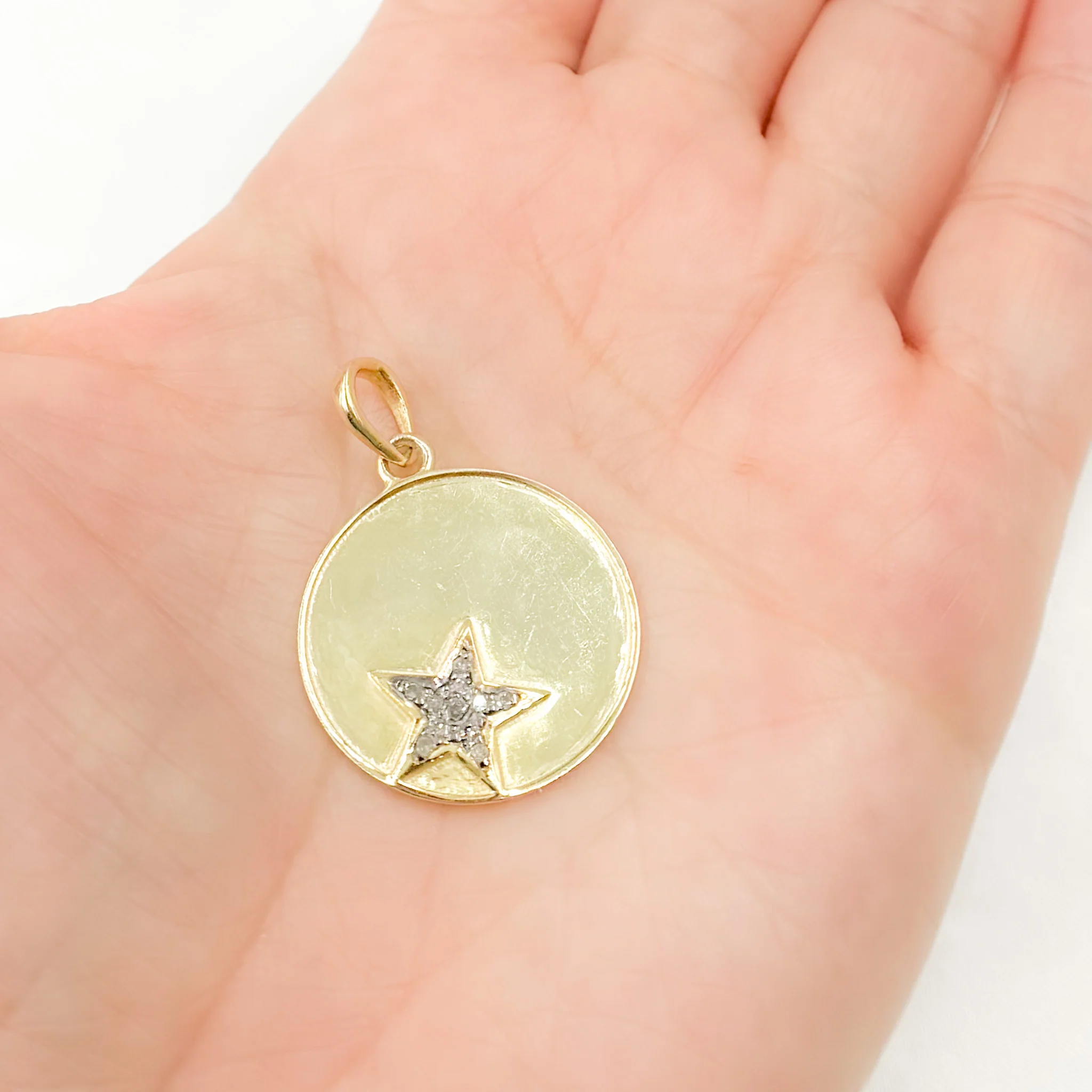 DP704. Diamond Sterling Silver Round Star Pendant - Image 5
