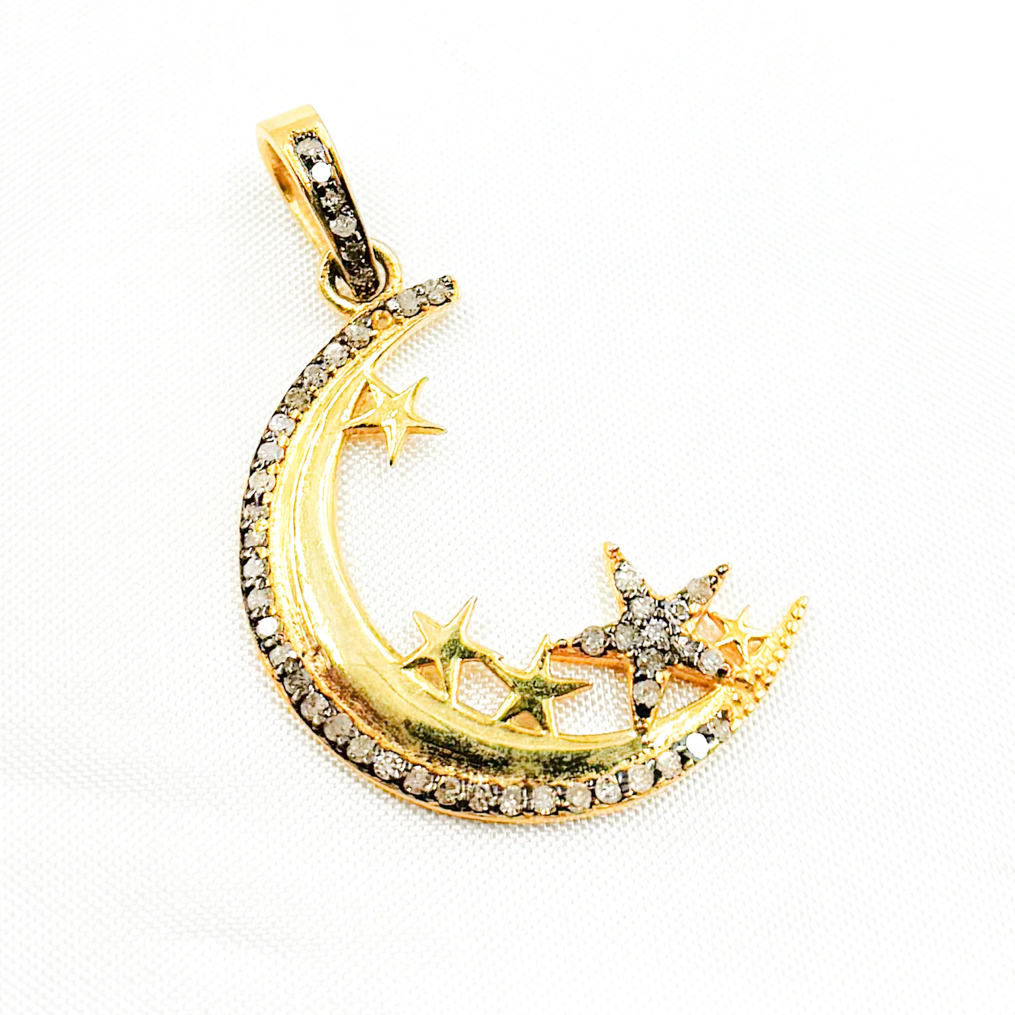 DP707. Diamond Sterling Silver Moon & Star Pendant - Image 6