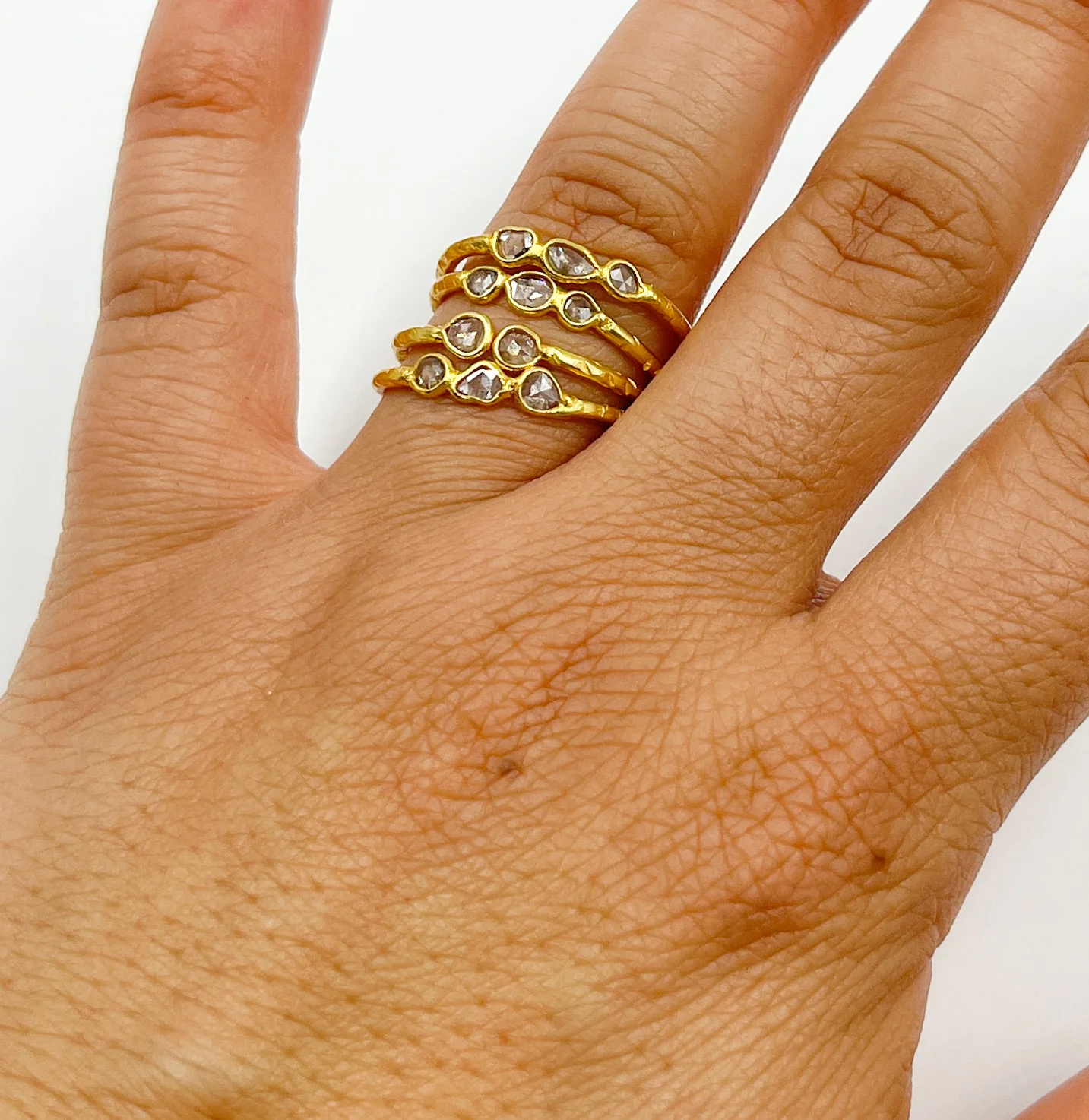 DR031. Diamond Sterling Silver Gold Plated Ring - Image 4