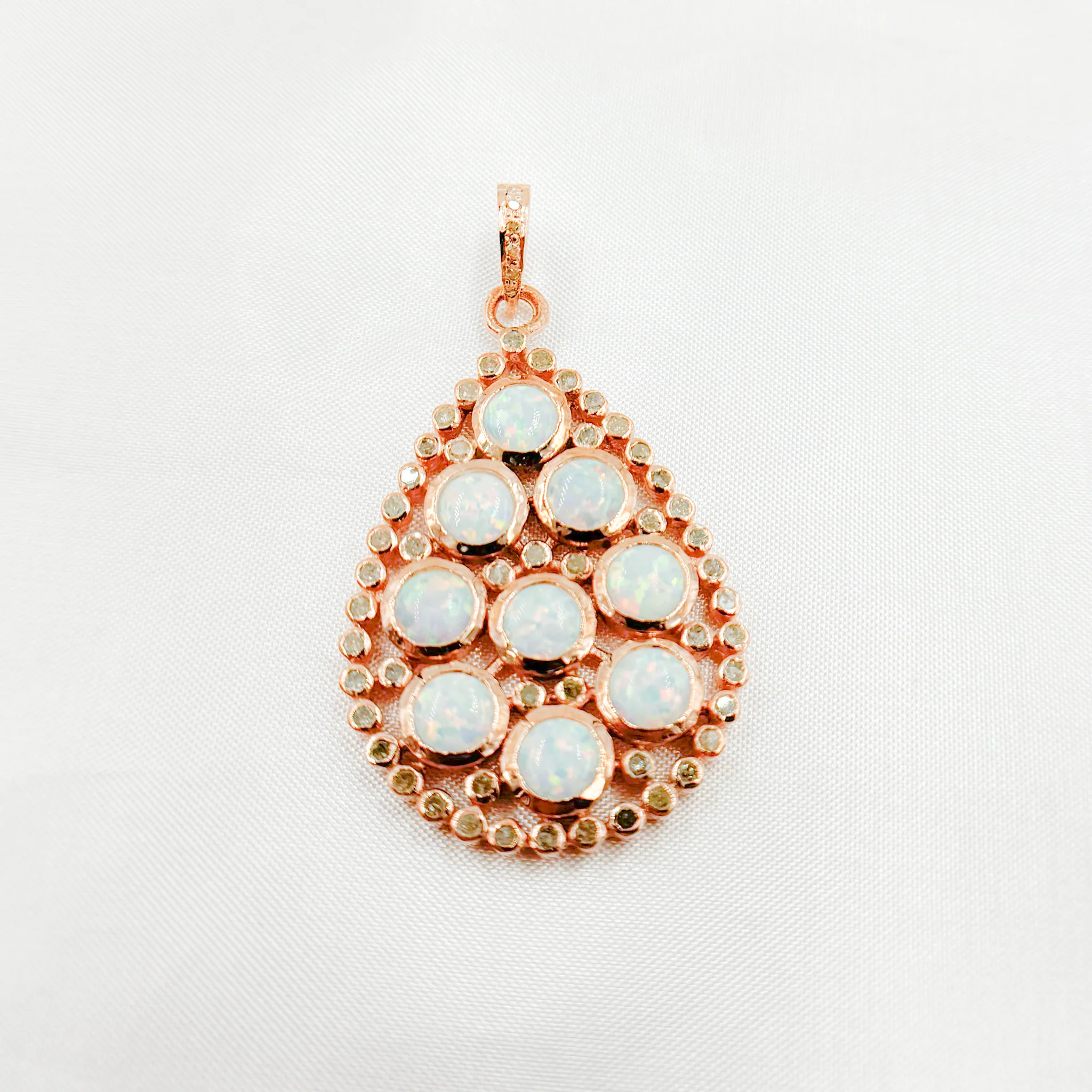 DSP05. Diamond Silver Gemstone Drop Pendant - Image 7