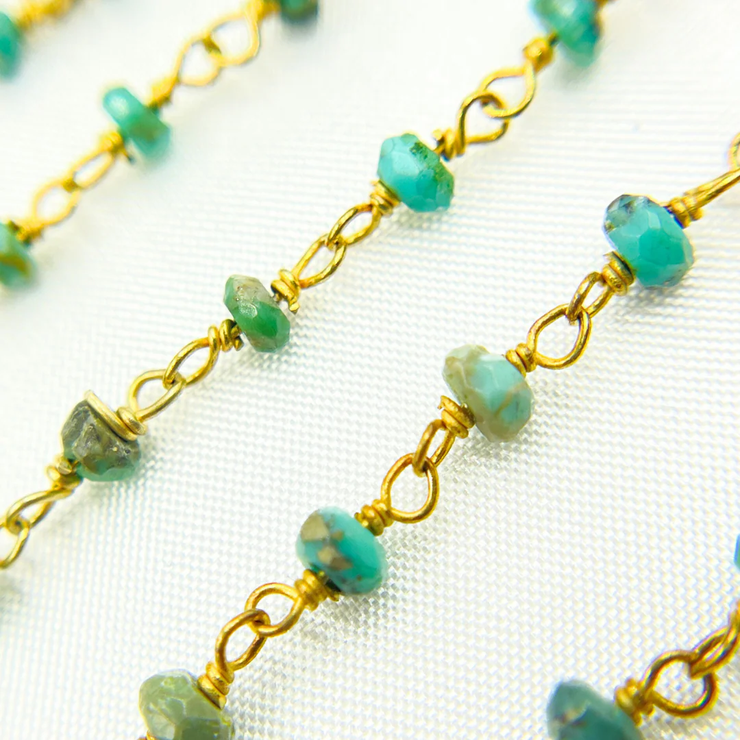 Dyed Emerald Wire Wrap Chain. EME4 - Image 6