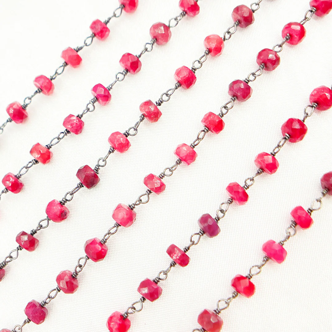 Dyed Ruby Oxidized Wire Chain. RUB11 - Image 3