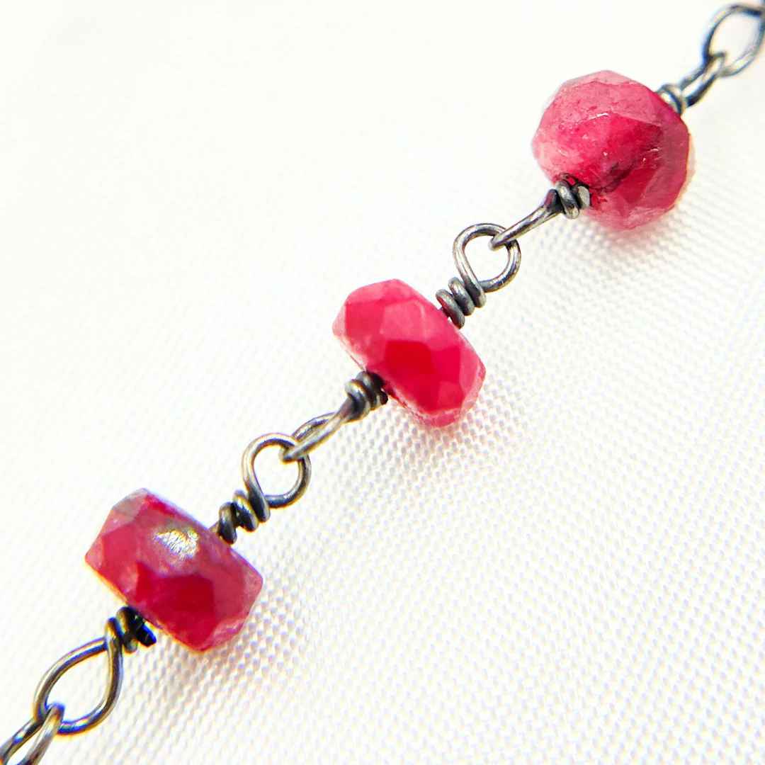Dyed Ruby Oxidized Wire Chain. RUB11 - Image 5