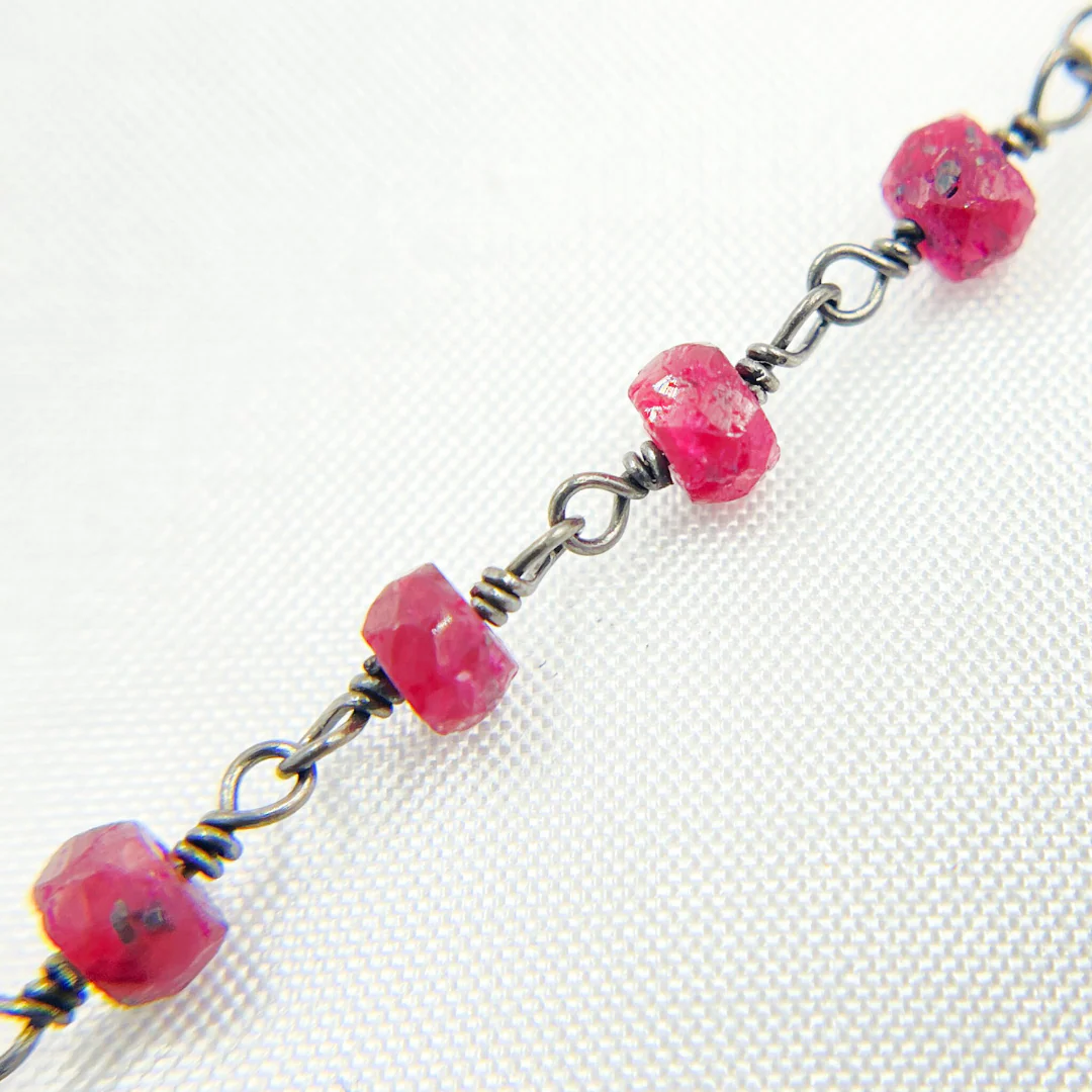 Dyed Ruby Oxidized Wire Chain. RUB3 - Image 5