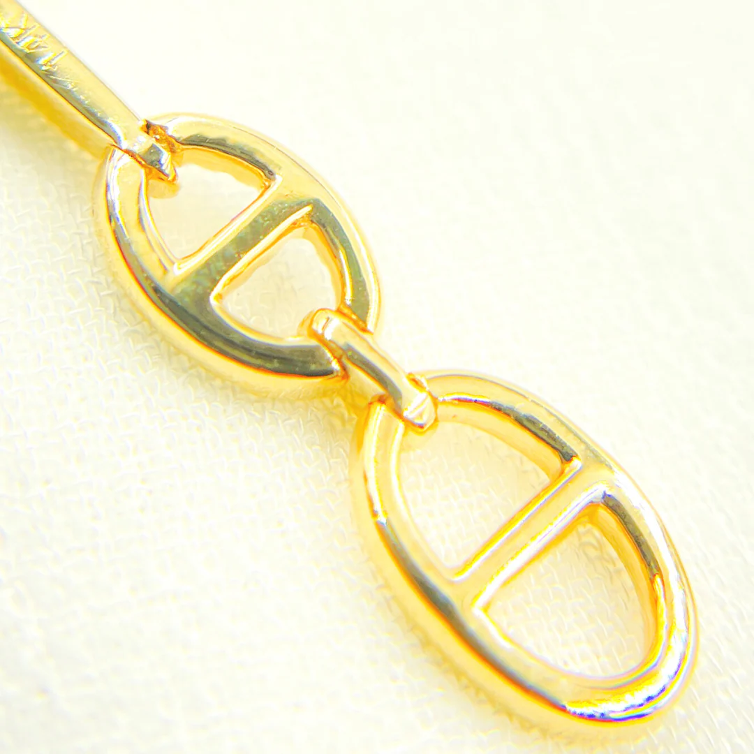 EFC52336. 14k Solid Gold & Diamonds Dangle Marina Style Earrings - Image 3