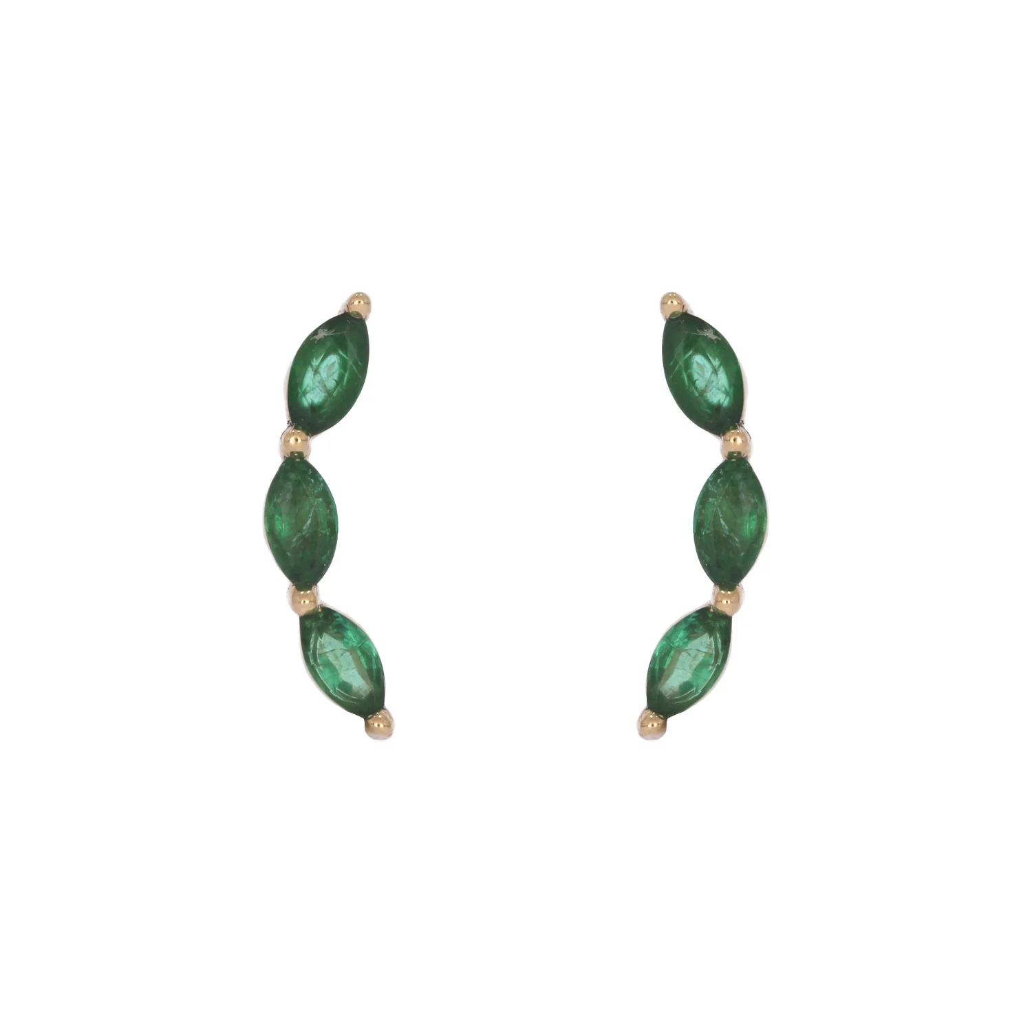 EFF51815EM. 14k Solid Gold Emerald Studs