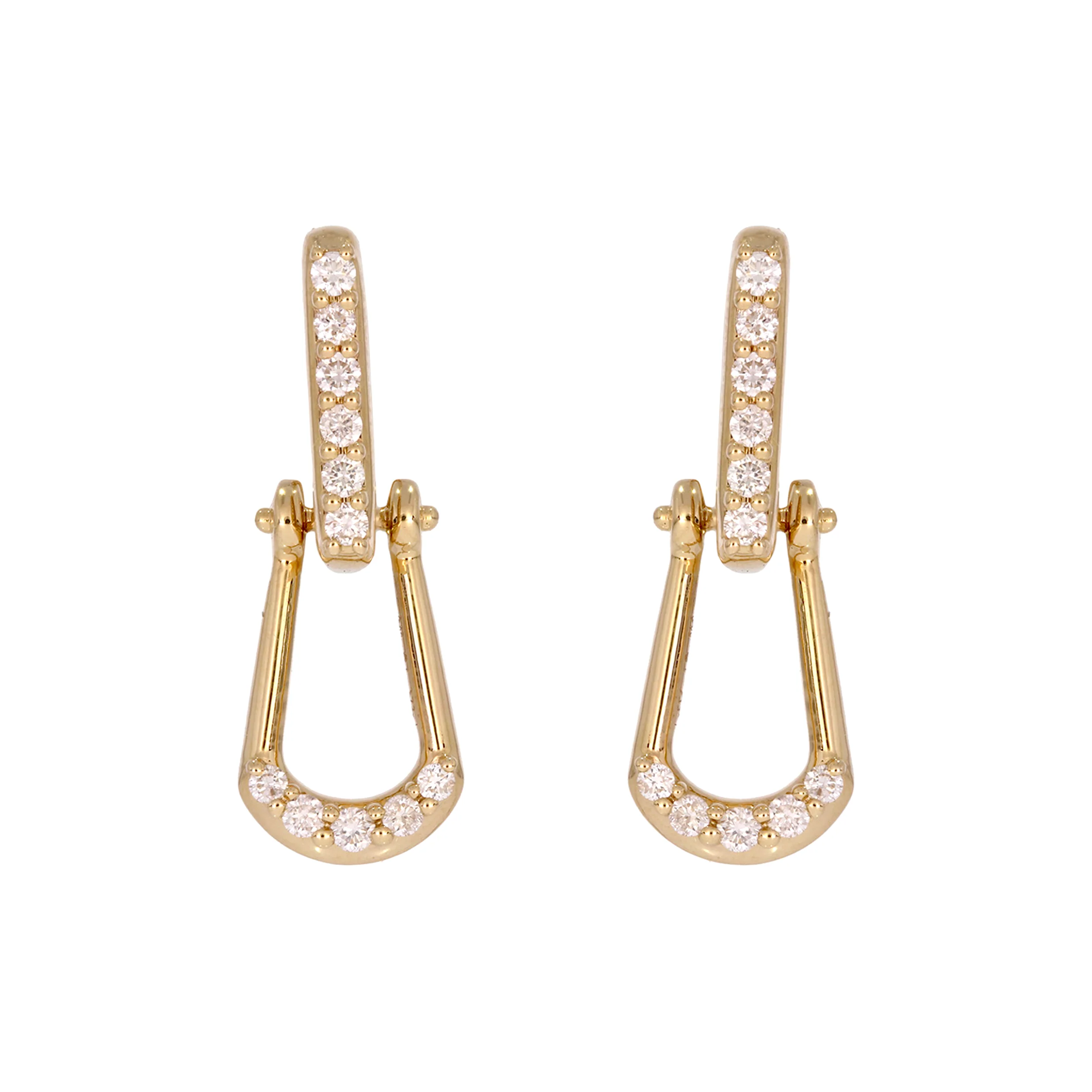 EFG54205. 14k Solid Gold Diamond Dangle Earrings