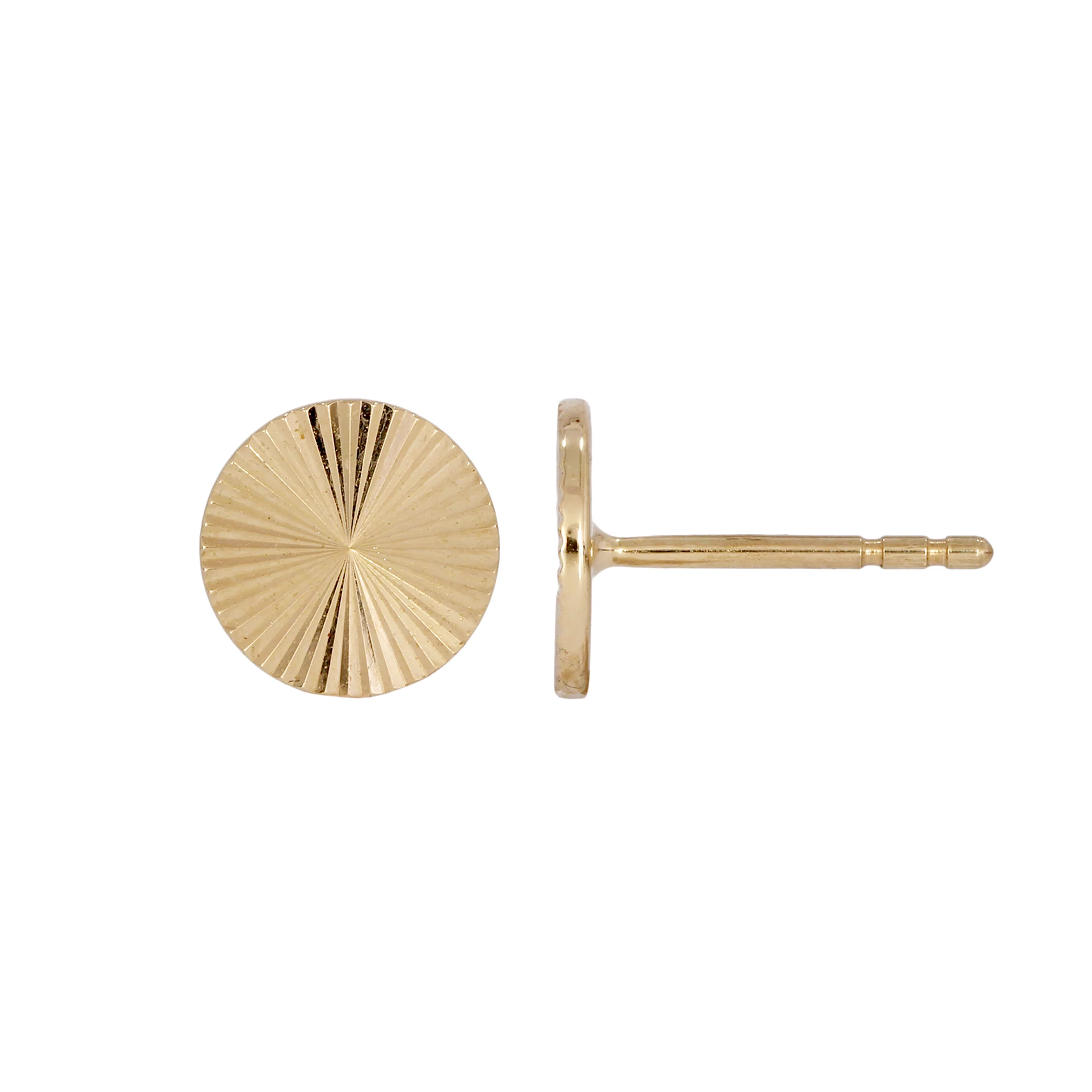 EFZ53579. 14K Solid Gold Circle Stud Earrings - Image 5
