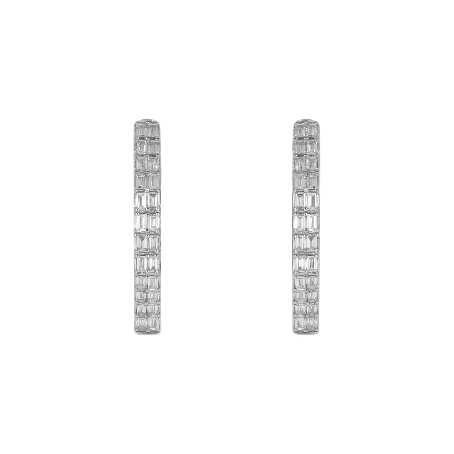 EHE56546. 14k Solid Gold Diamond Octagon Hoops - Image 8