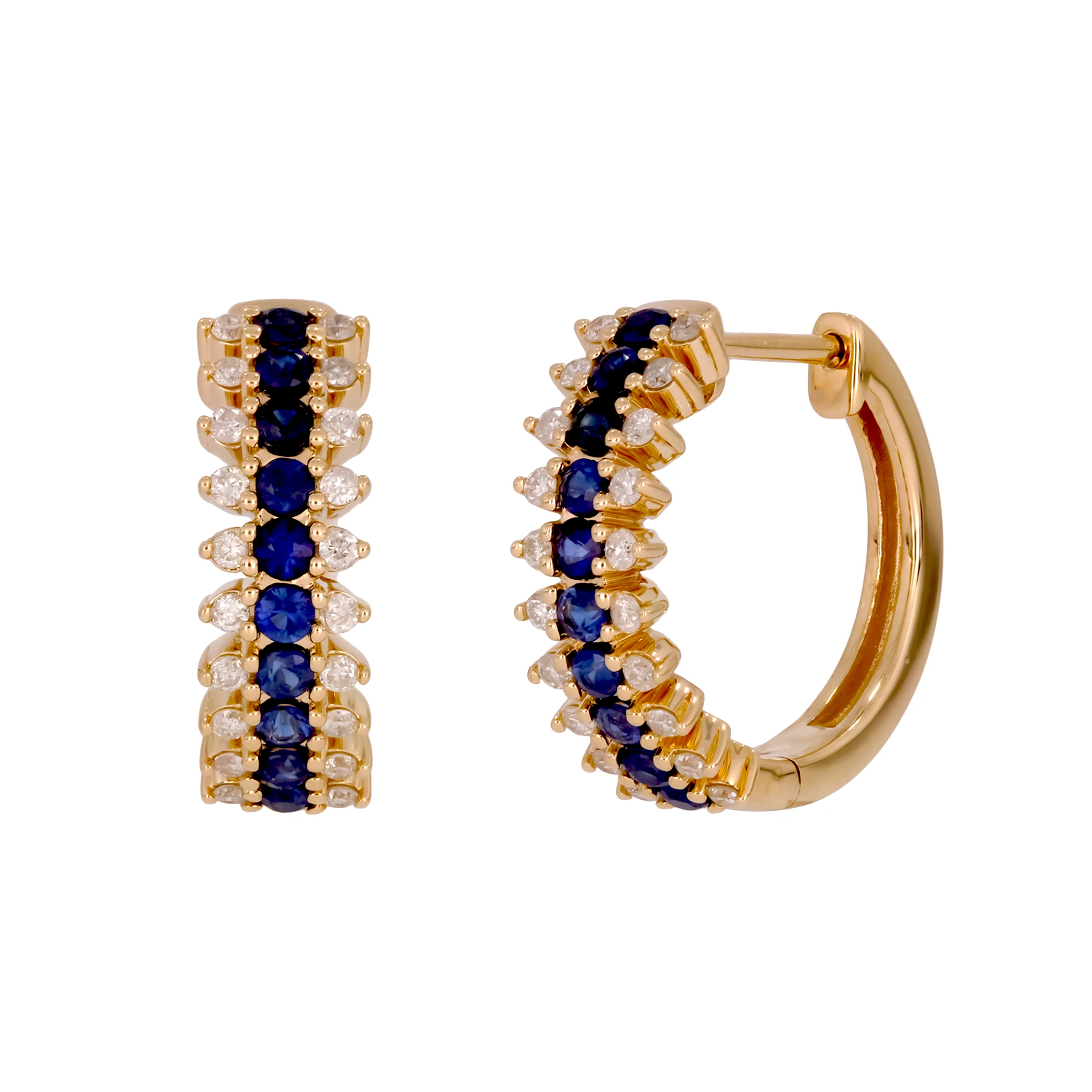 EHF57386. 14k Solid Gold Diamond and Gemstones Dangle Earrings