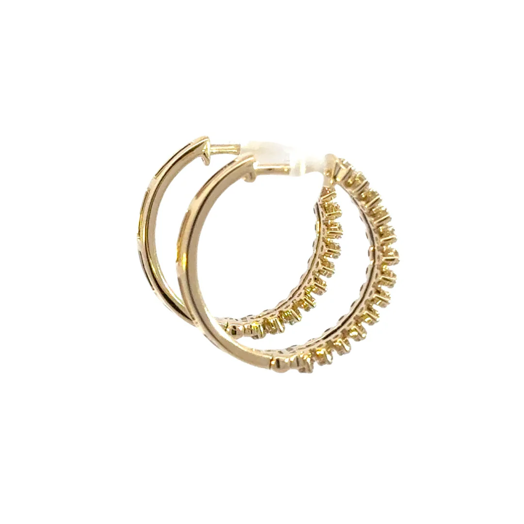 EHJ56873. 14k Solid Gold Diamond Hoops - Image 9
