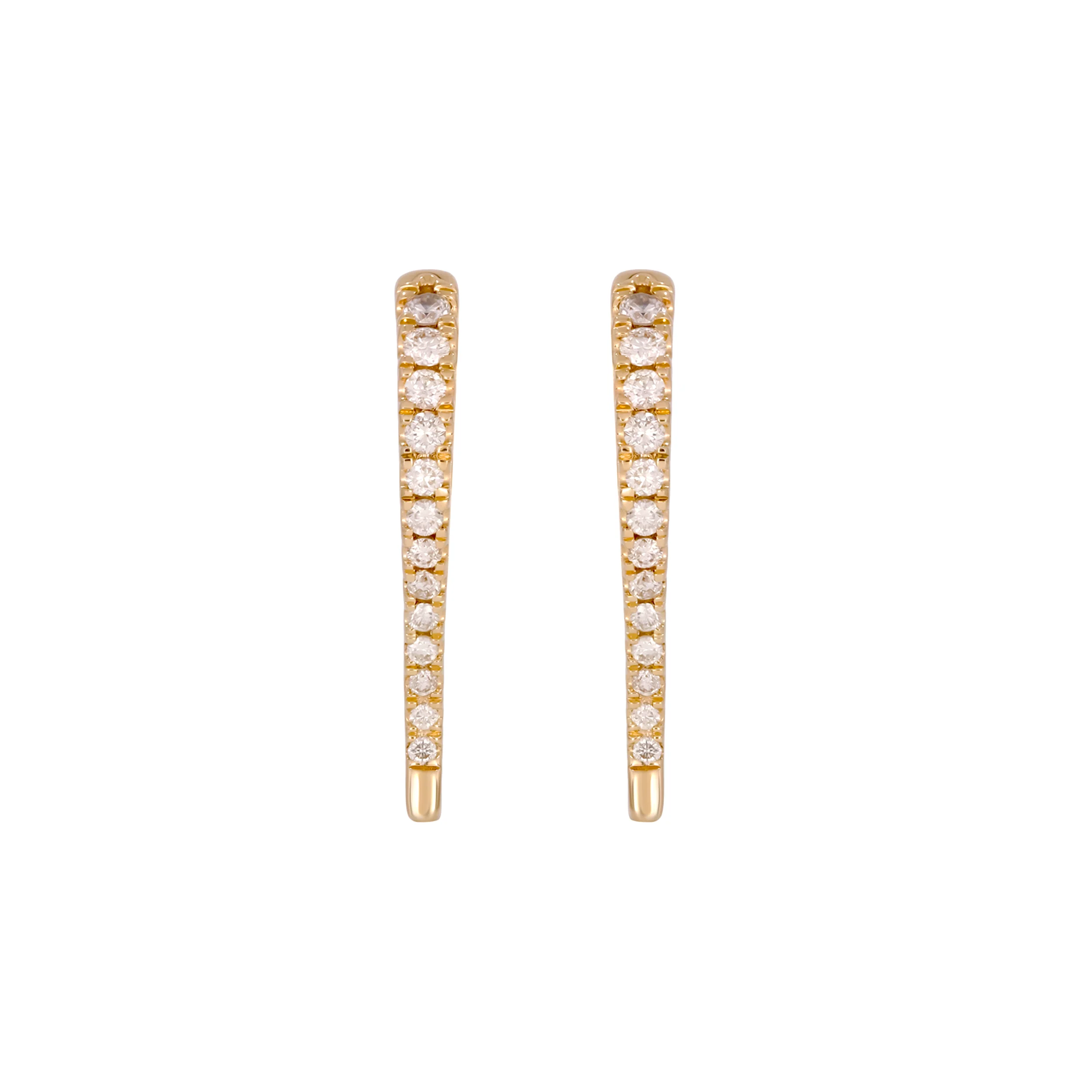 EHZ57340. 14K Solid Gold Diamond Fancy Hoops - Image 5