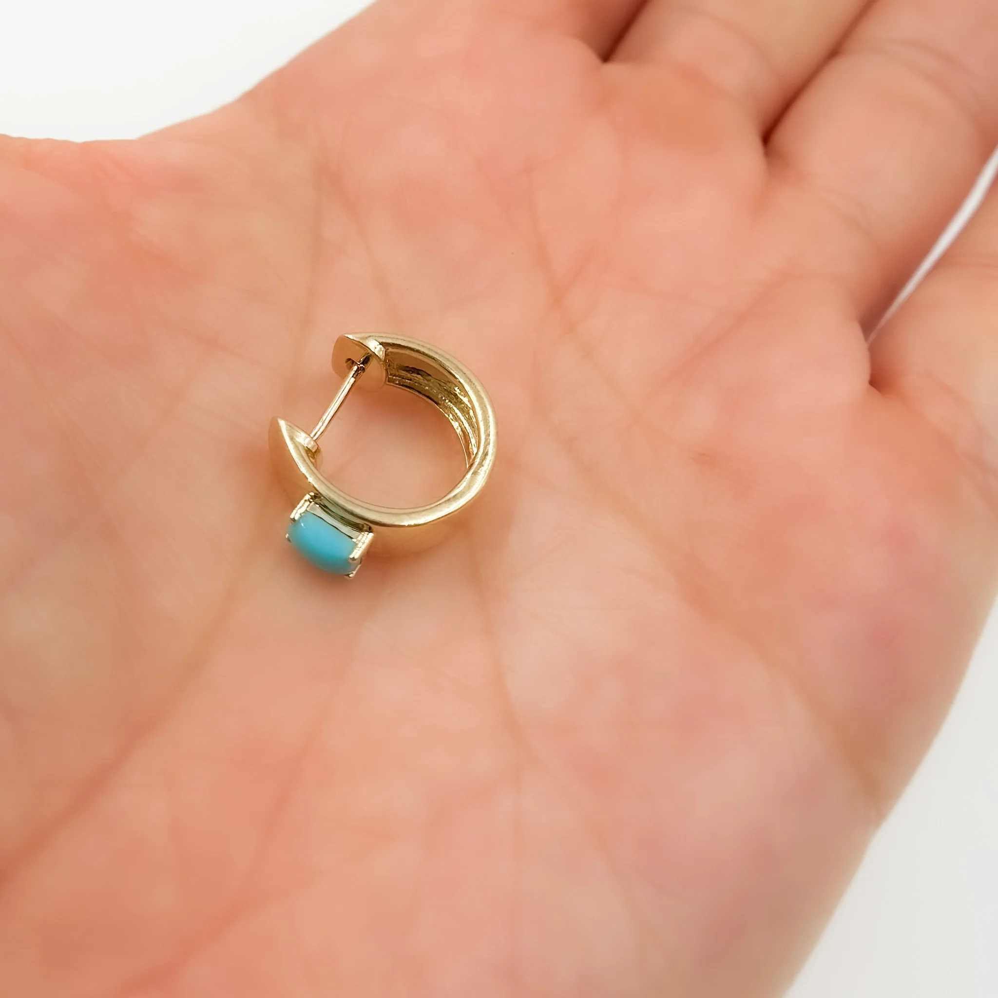 EHZ57585. 14K Solid Gold Gemstone Hoops - Image 13