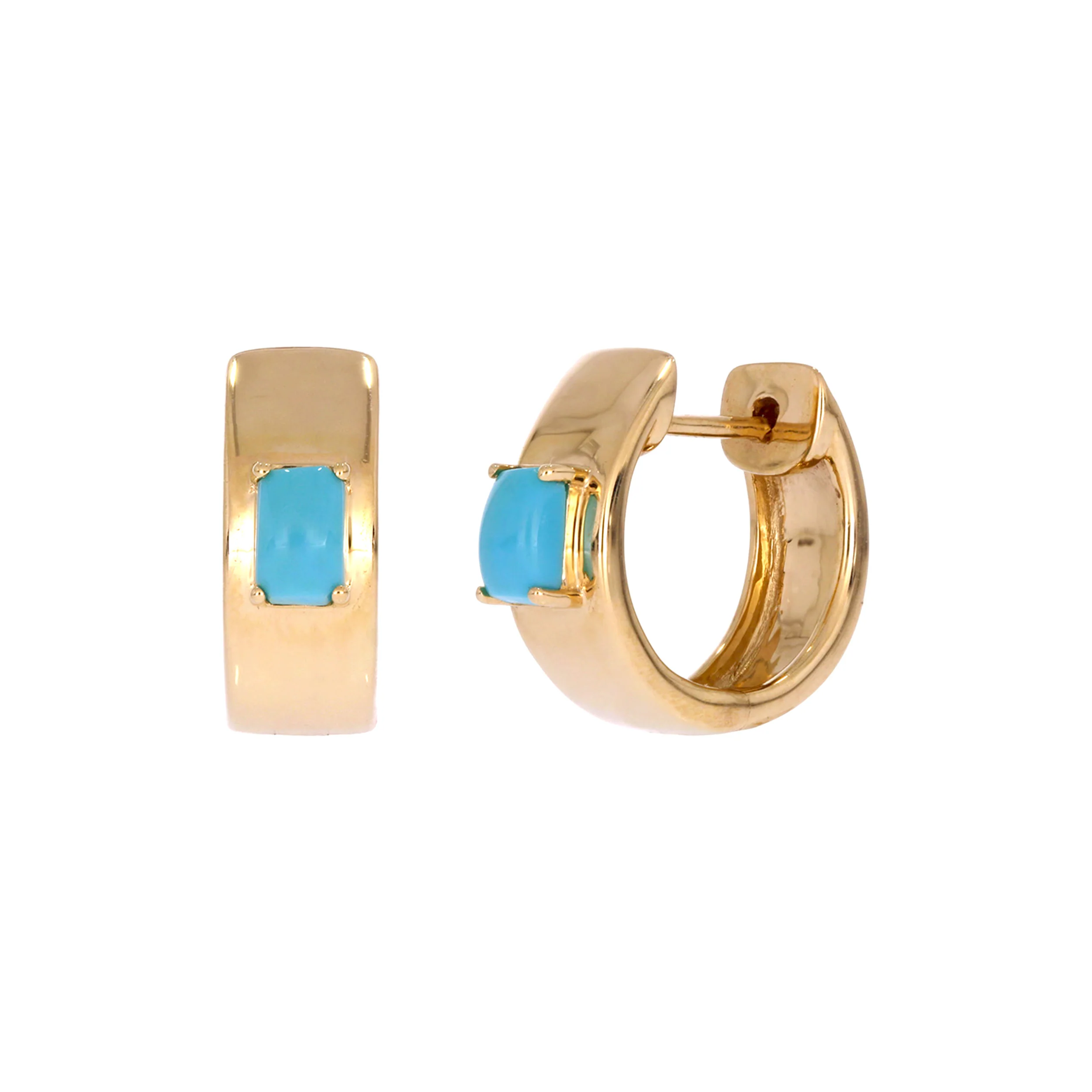 EHZ57585. 14K Solid Gold Gemstone Hoops - Image 4