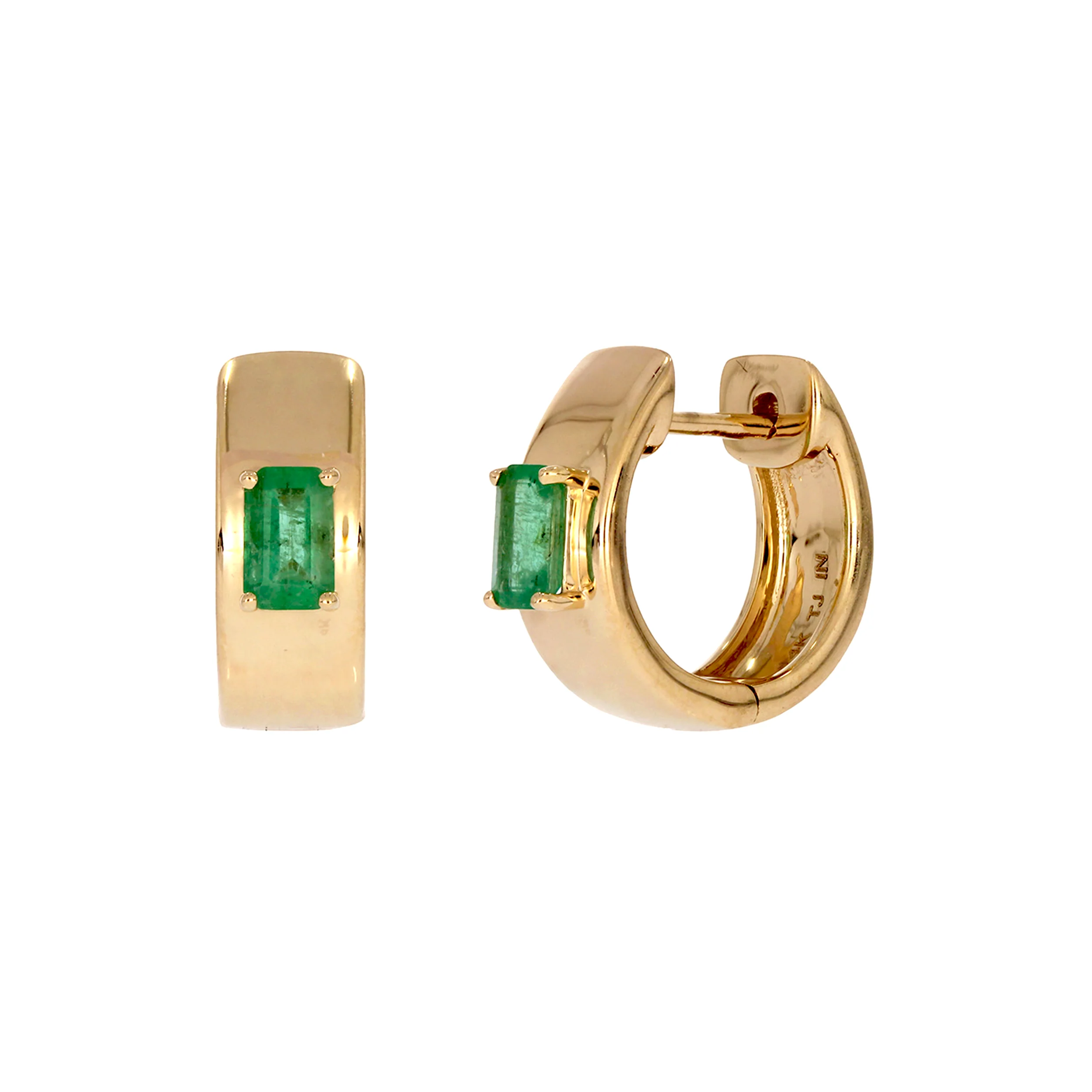 EHZ57585. 14K Solid Gold Gemstone Hoops - Image 7