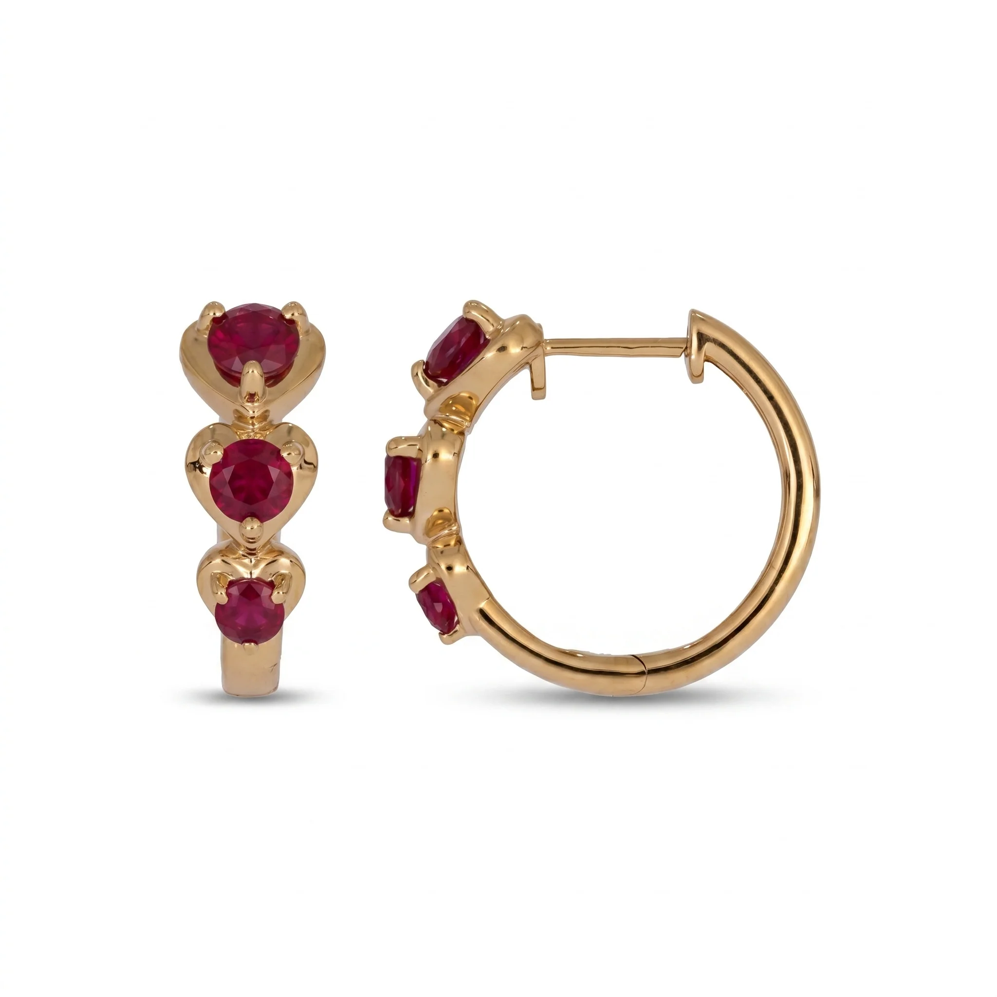 EHZ57588. 14K Solid Gold Fancy Gemstone Hoops - Image 13