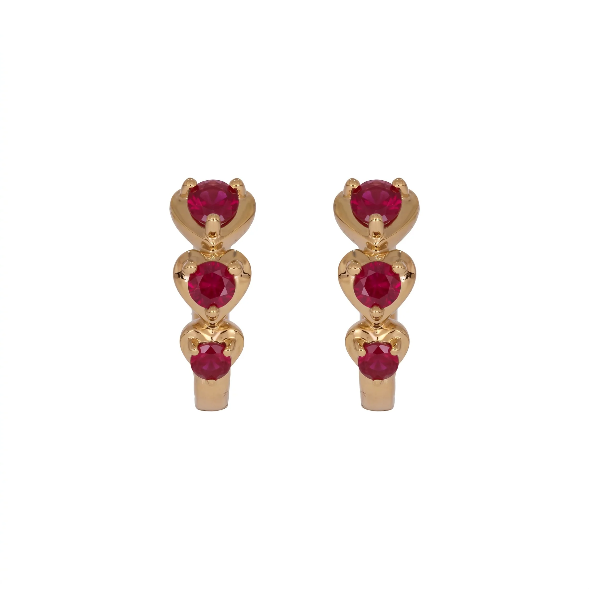 EHZ57588. 14K Solid Gold Fancy Gemstone Hoops - Image 14