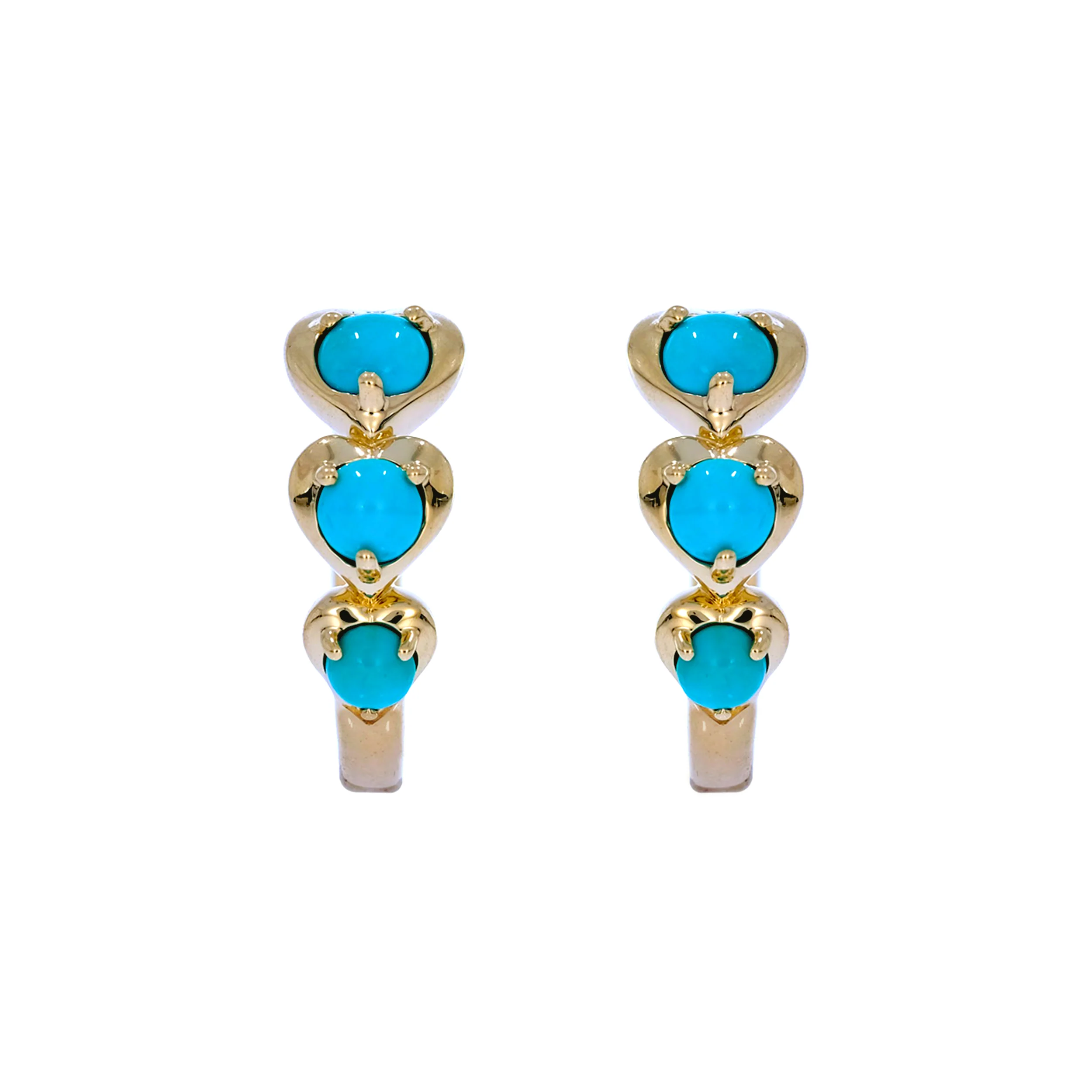 EHZ57588. 14K Solid Gold Fancy Gemstone Hoops - Image 2