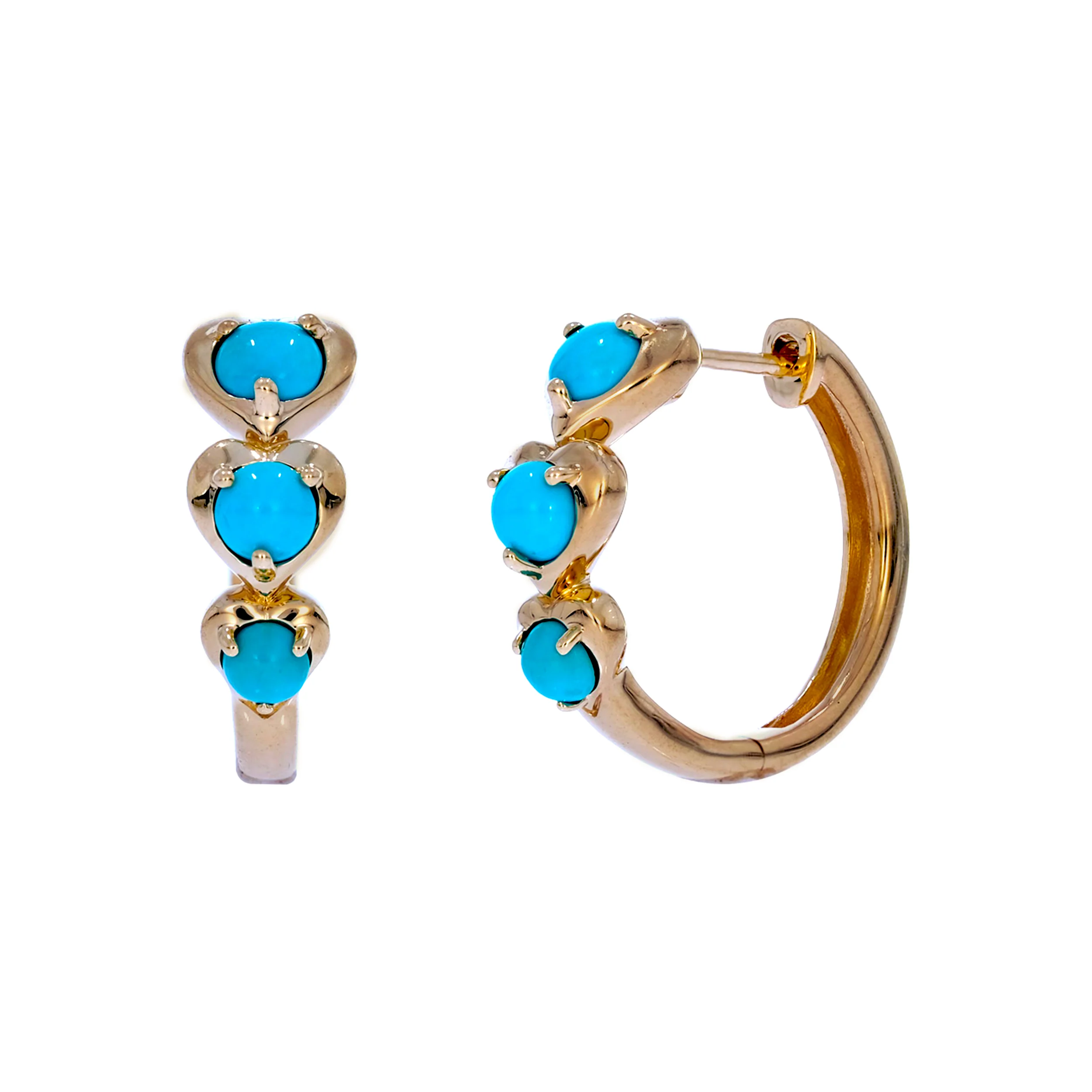 EHZ57588. 14K Solid Gold Fancy Gemstone Hoops - Image 4