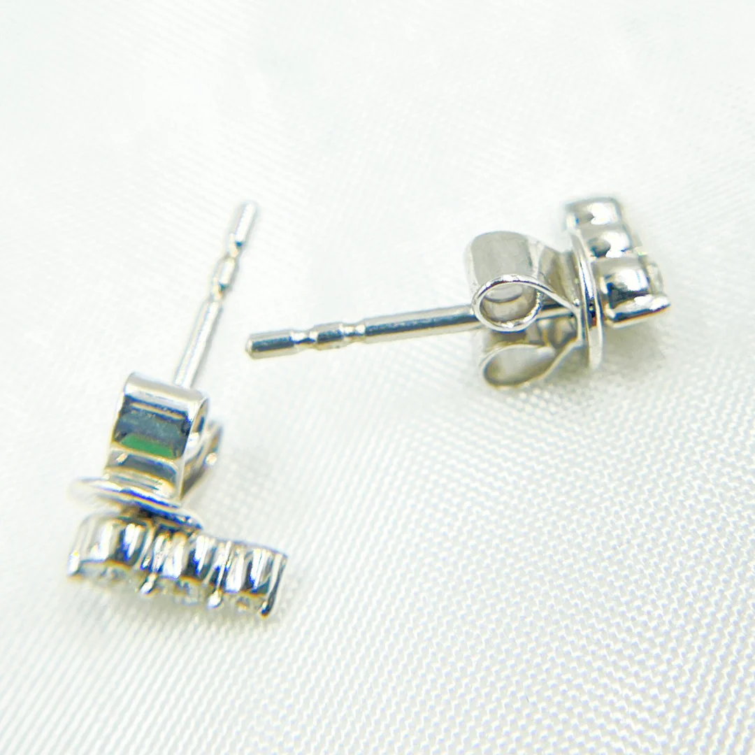 ER413586. 14k Solid Gold Diamond Dots Studs - Image 4