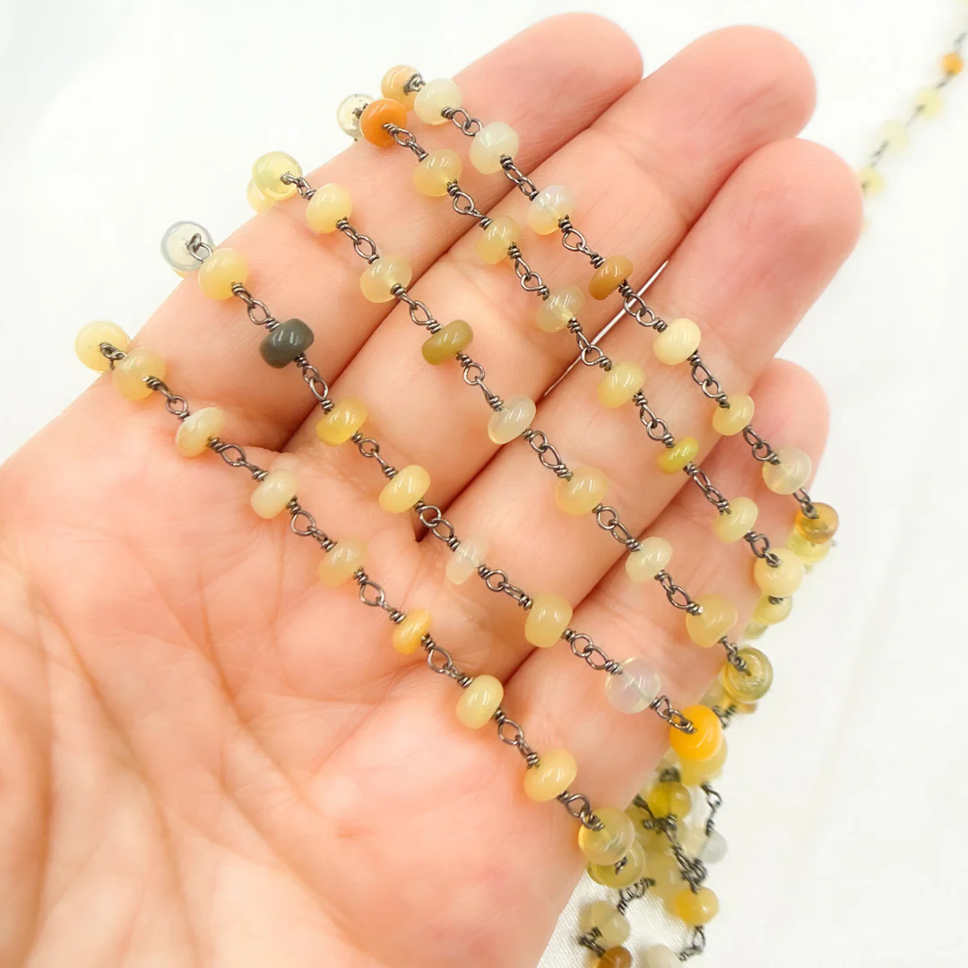 Ethiopian Opal Oxidized Wire Chain. ETH5 - Image 3