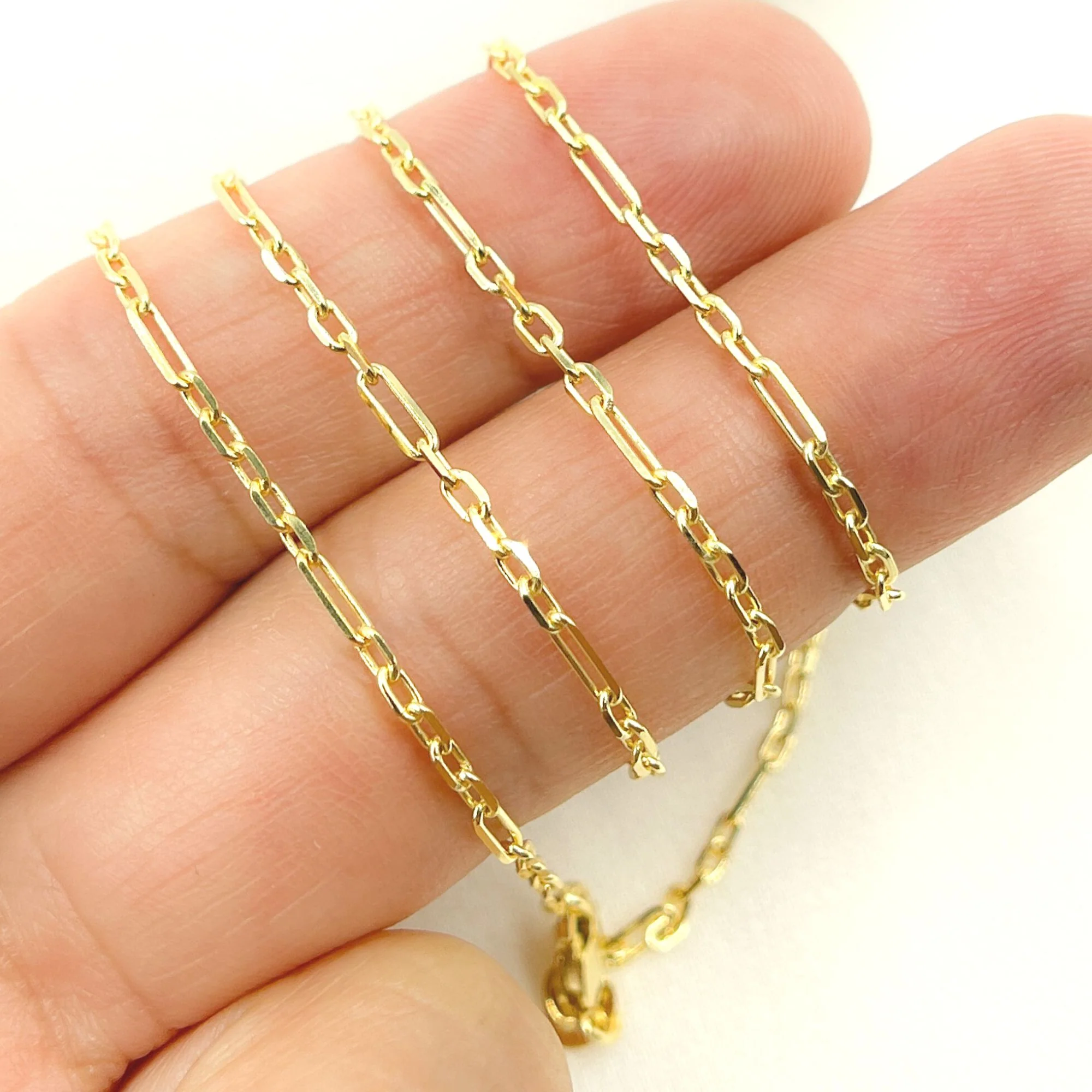 050FA5CLT5. 14K Solid Yellow Gold Diamond Cut Cable Link Chain