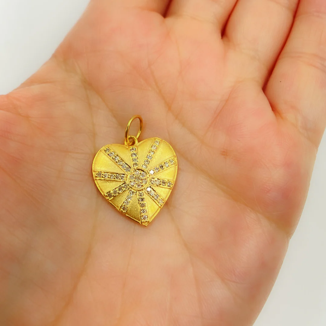 14K Solid Gold Heart Pendant with Diamonds. GDP127 - Image 4