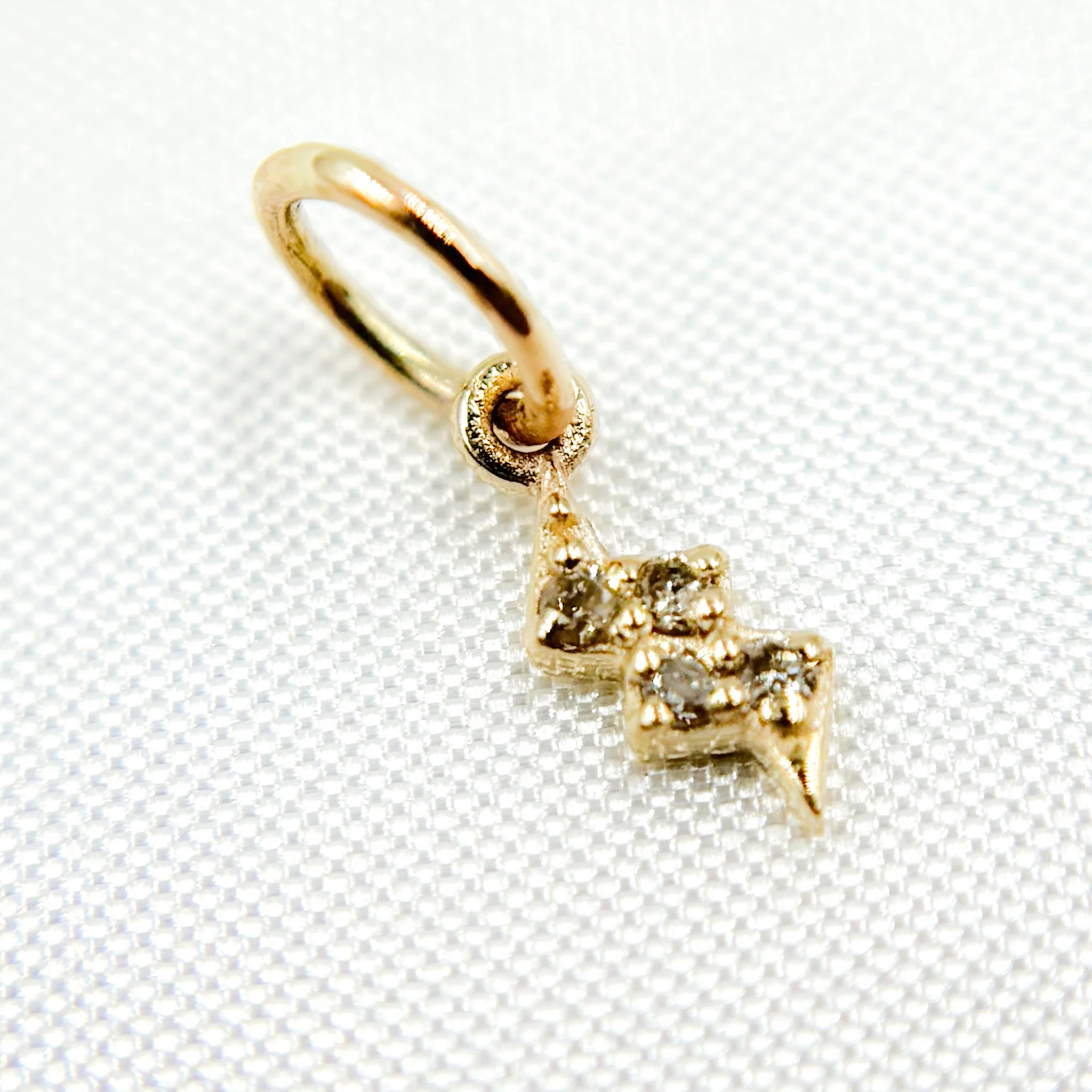 GDP294. 14K Solid Gold Diamond Lightning Bolt Charm - Image 4