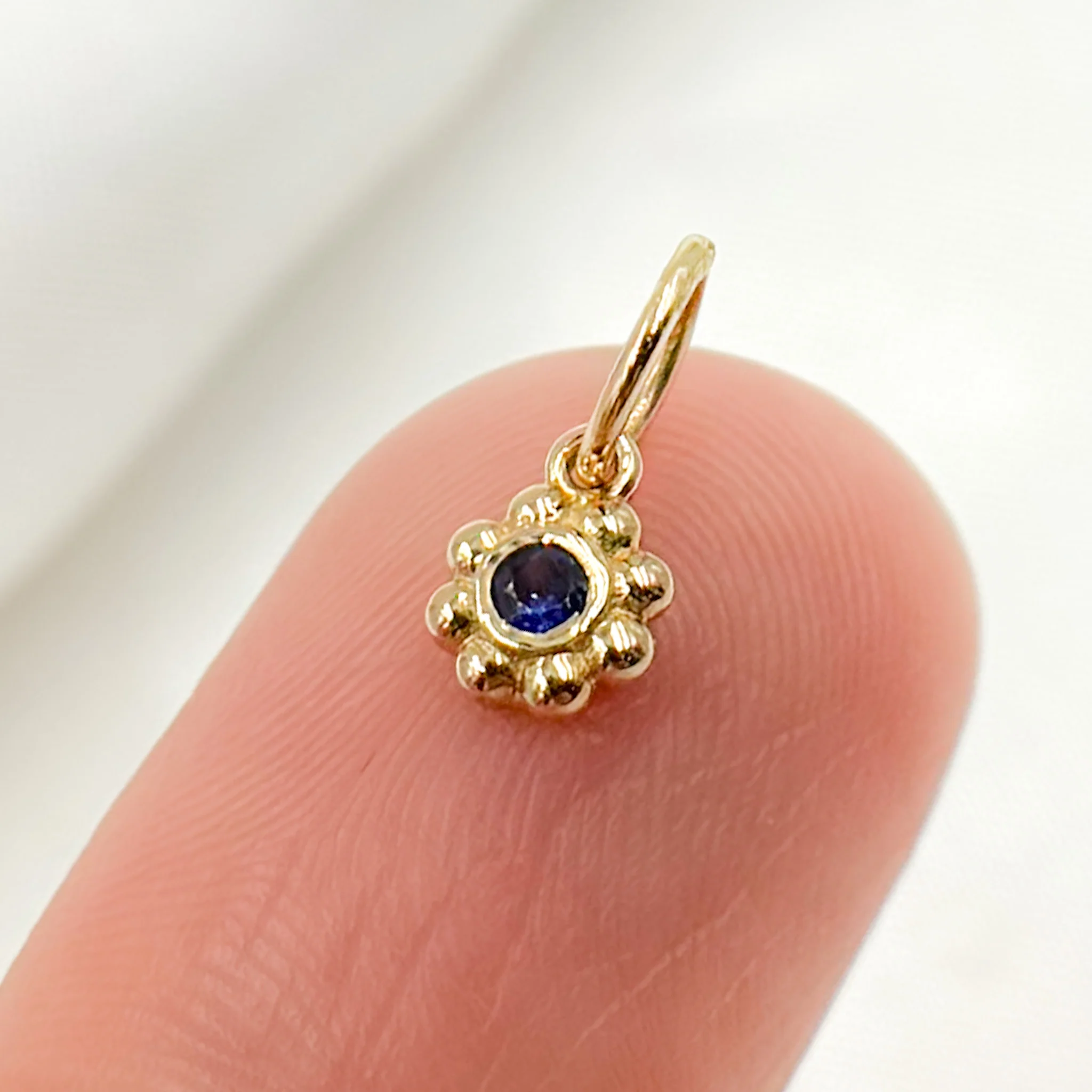 GDP429. 14K Solid Gold Diamond Flower Charm - Image 20