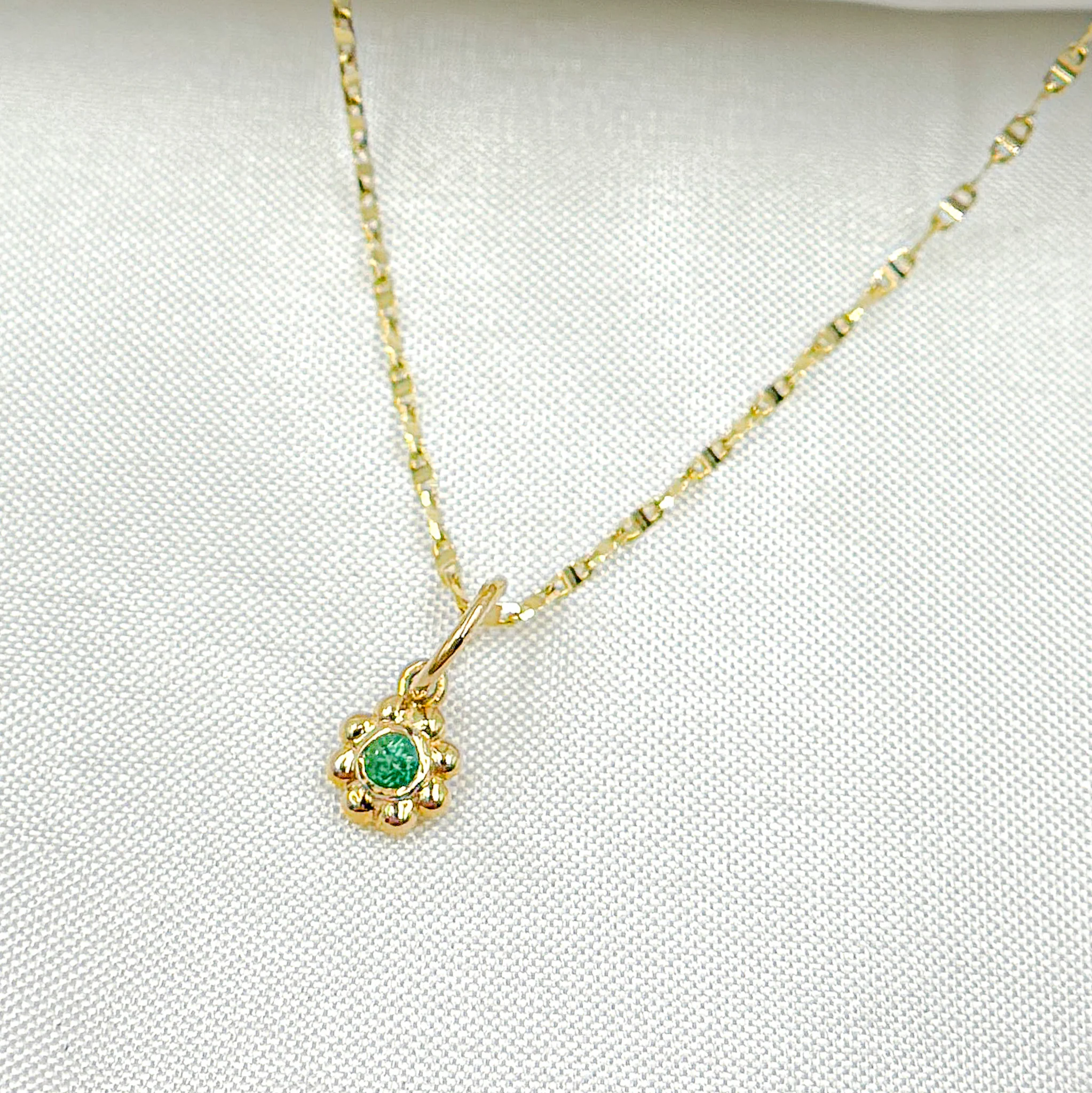GDP429. 14K Solid Gold Diamond Flower Charm - Image 5