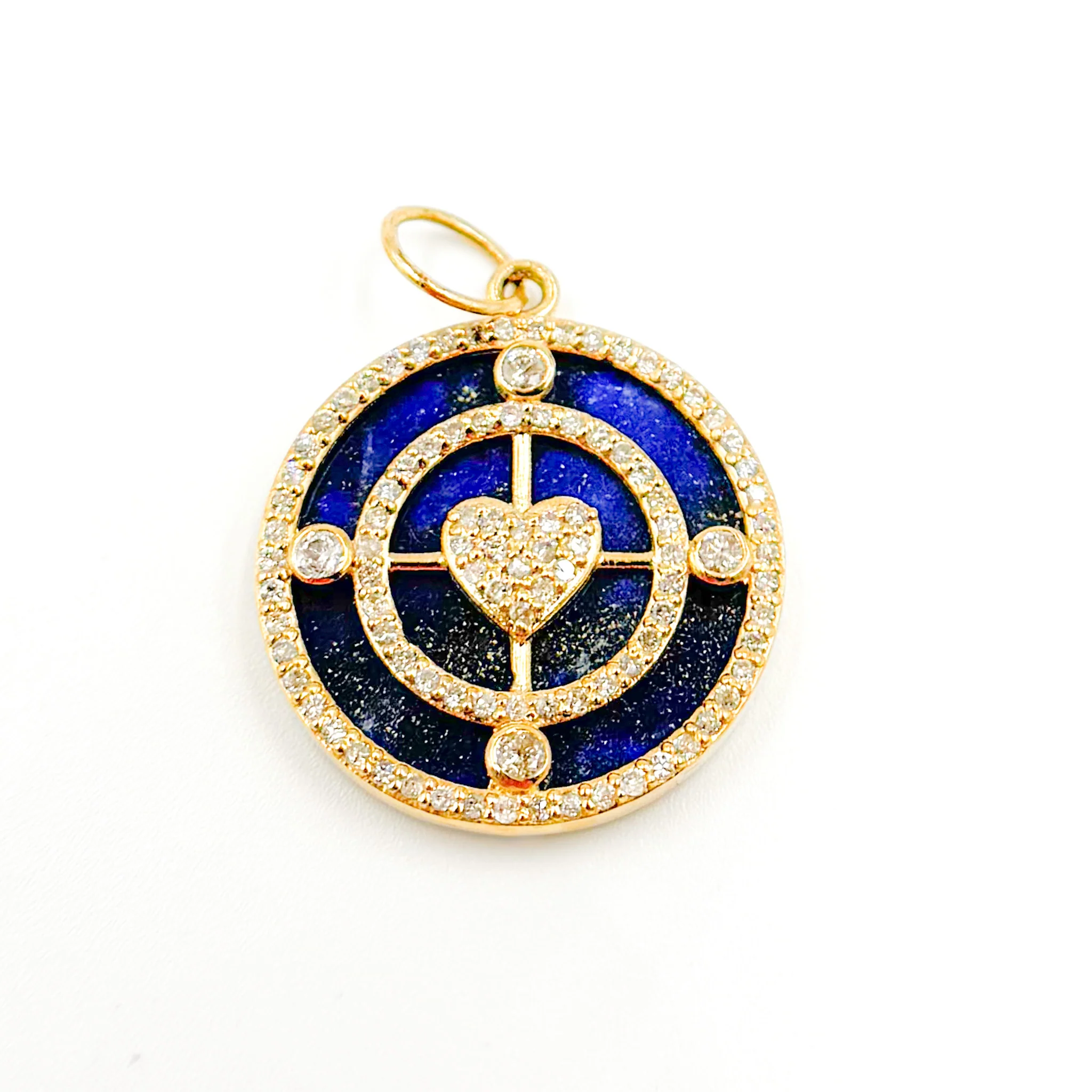 GDP444. 14K Gold Round Heart Pendant - Image 3