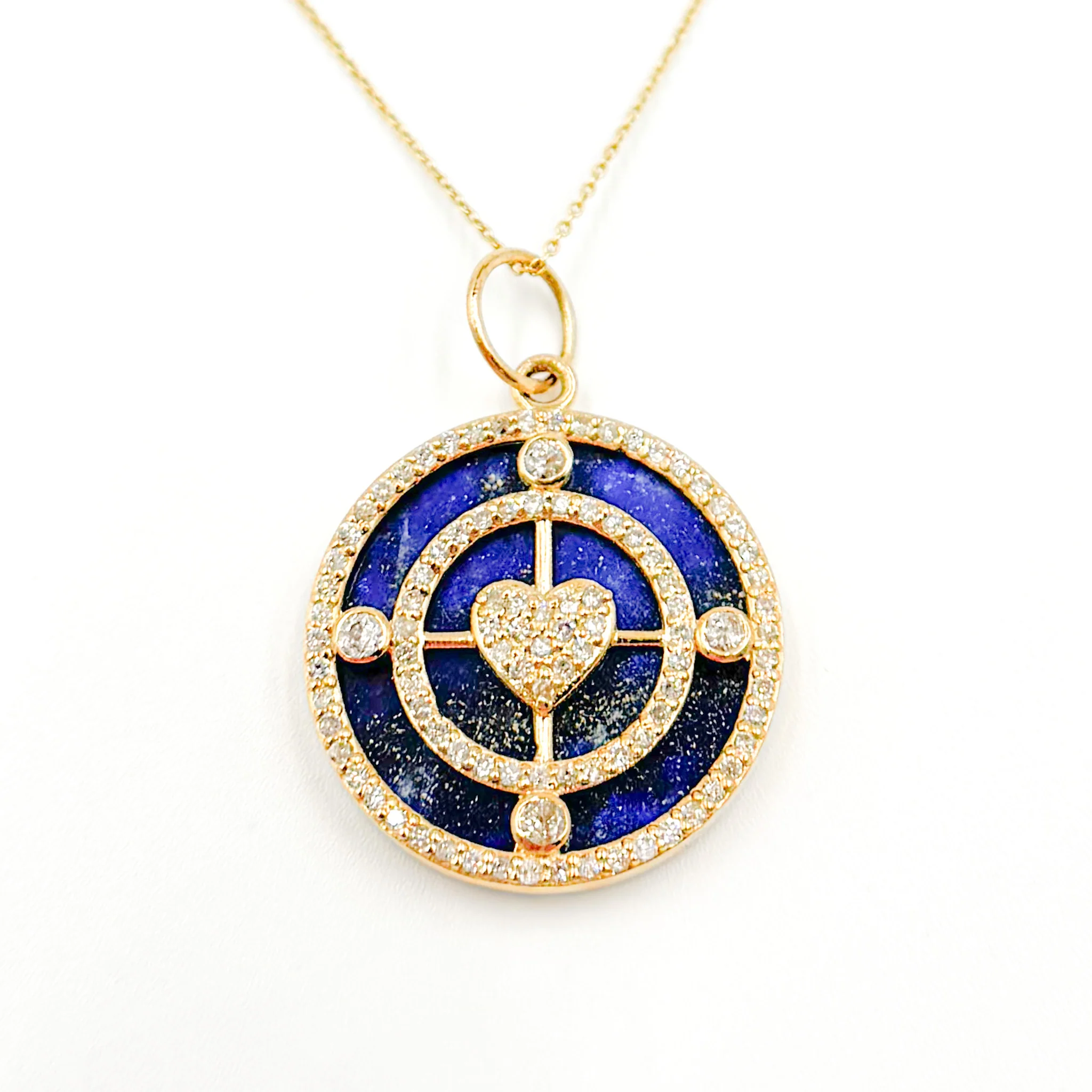 GDP444. 14K Gold Round Heart Pendant - Image 4