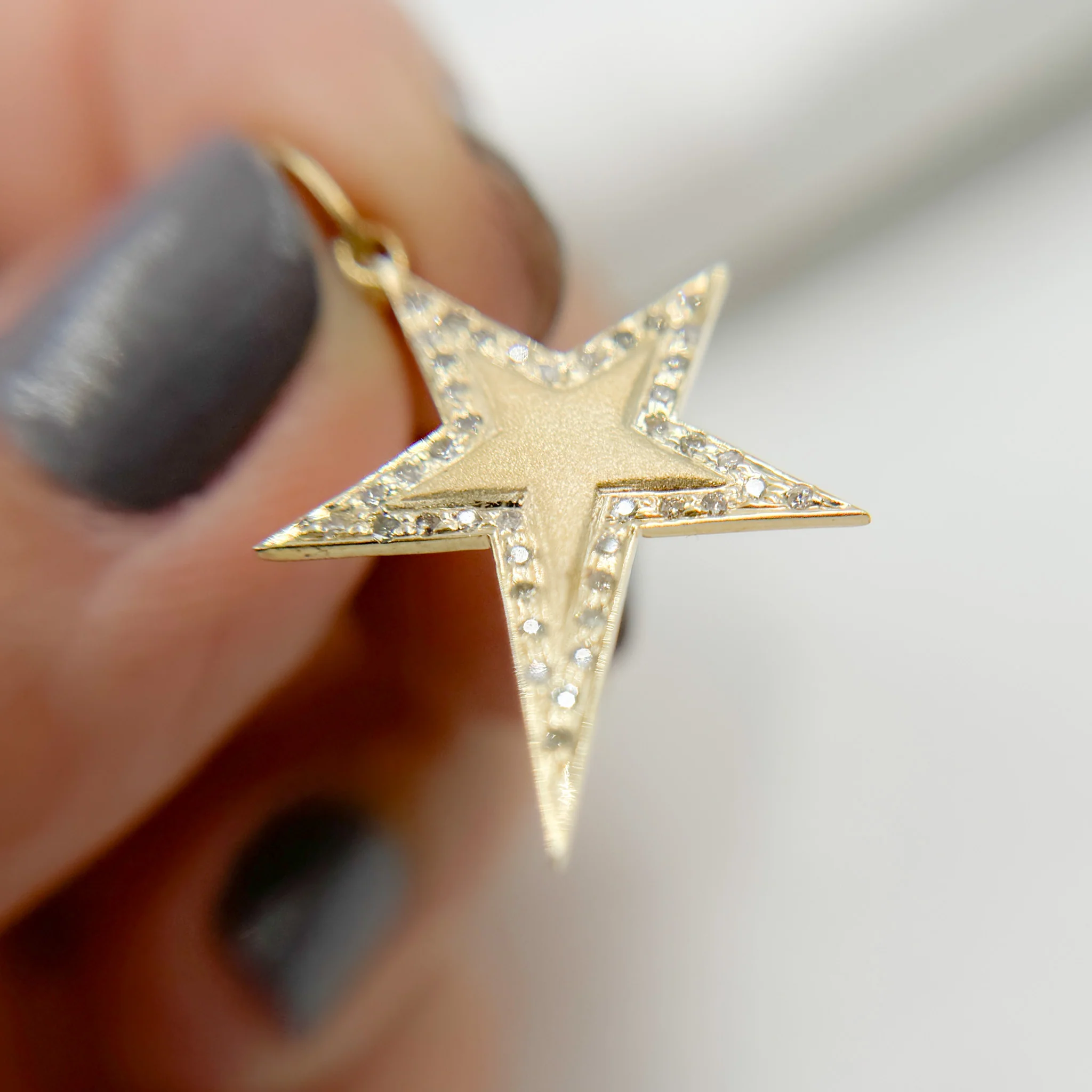 14K Solid Gold Diamonds Star Charm. GDP45 - Image 3