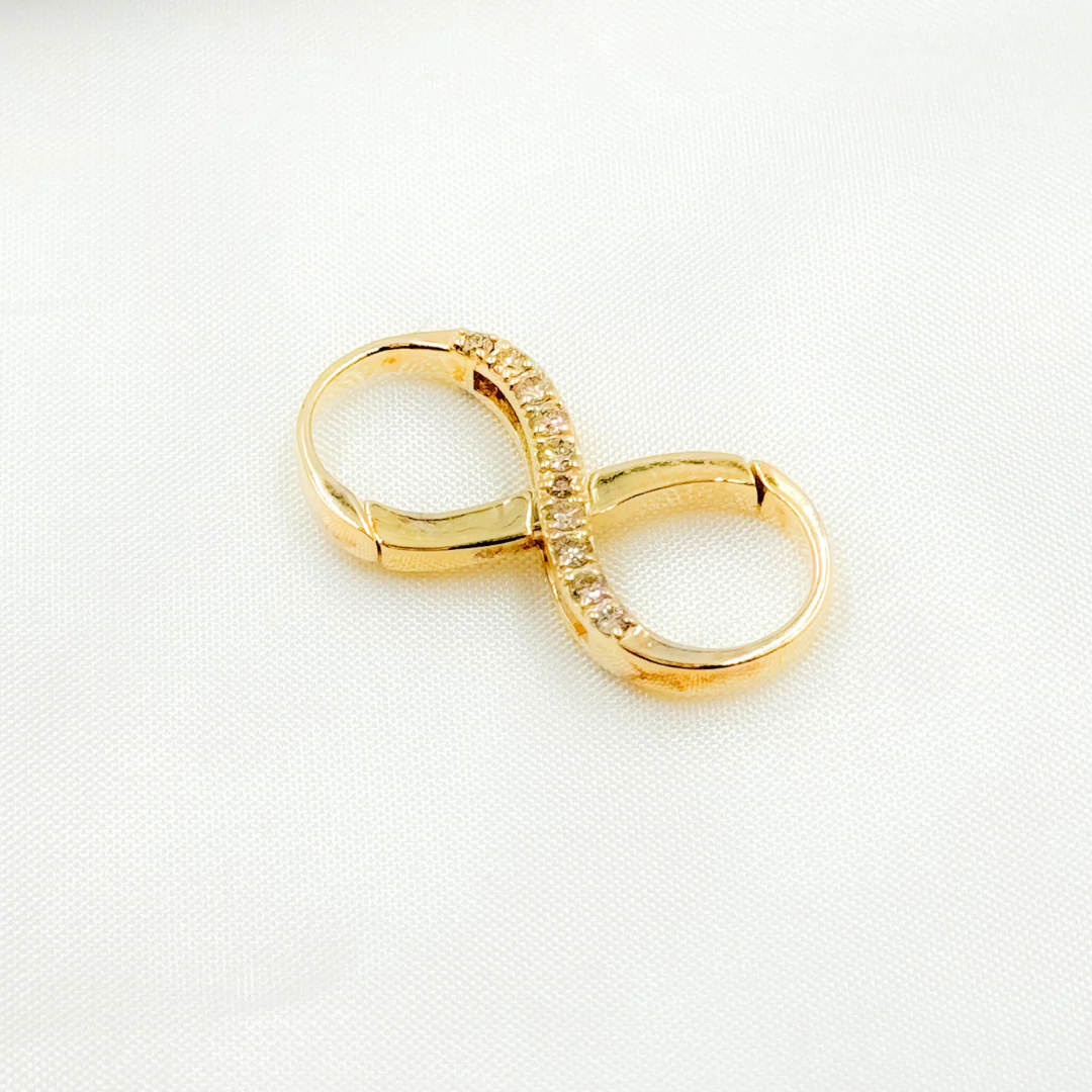 GDP454. 14K Solid Gold Infinity Charm with Diamonds