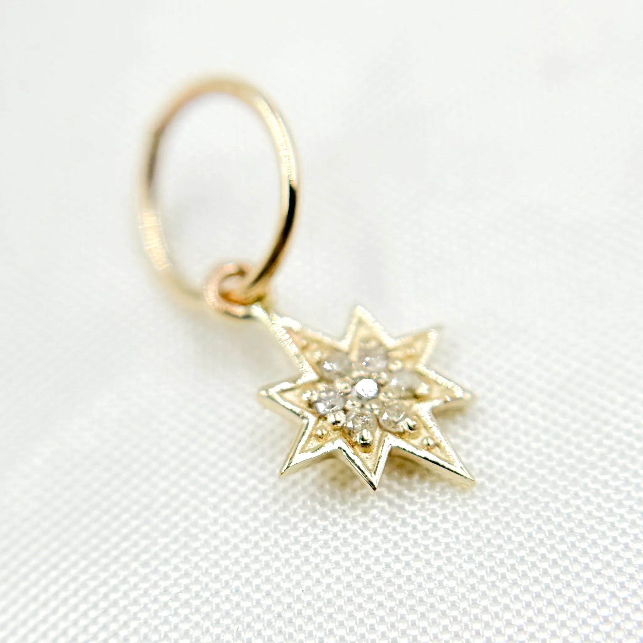 GDP458. 14K Solid Gold Diamond Star Charm - Image 2