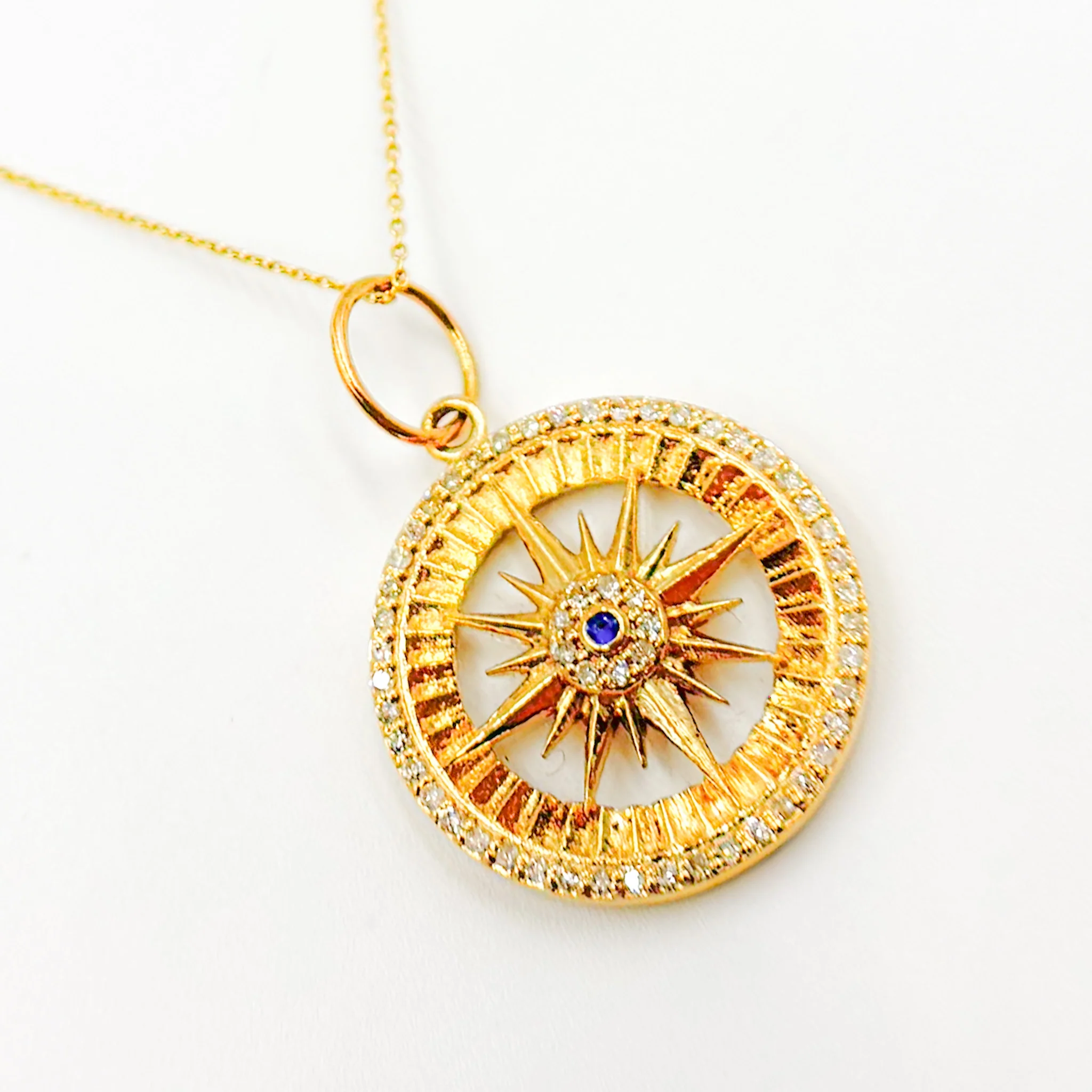GDP579. 14K Solid Gold Compass Pendant - Image 4