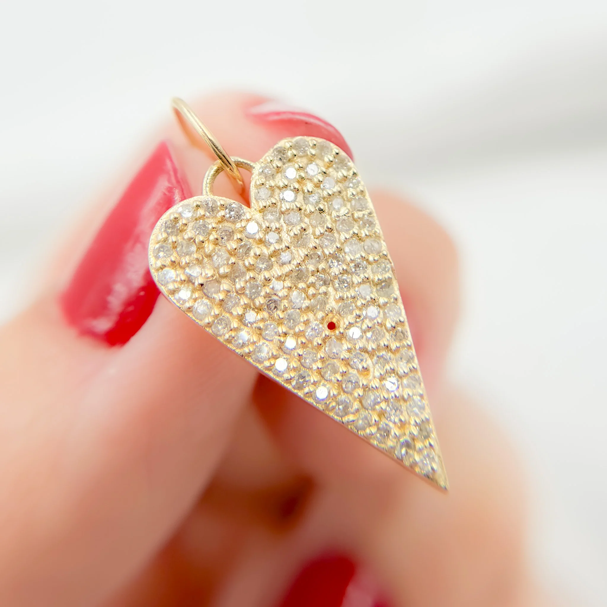 14k Solid Gold Diamond Heart Charm. GDP613 - Image 3
