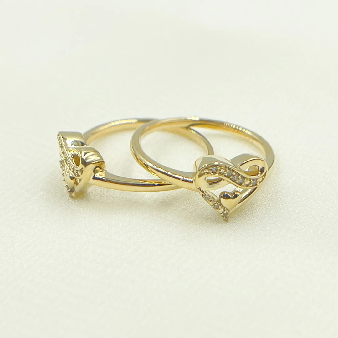 RFA16598. 14K Solid Gold Heart Diamond Ring - Image 3