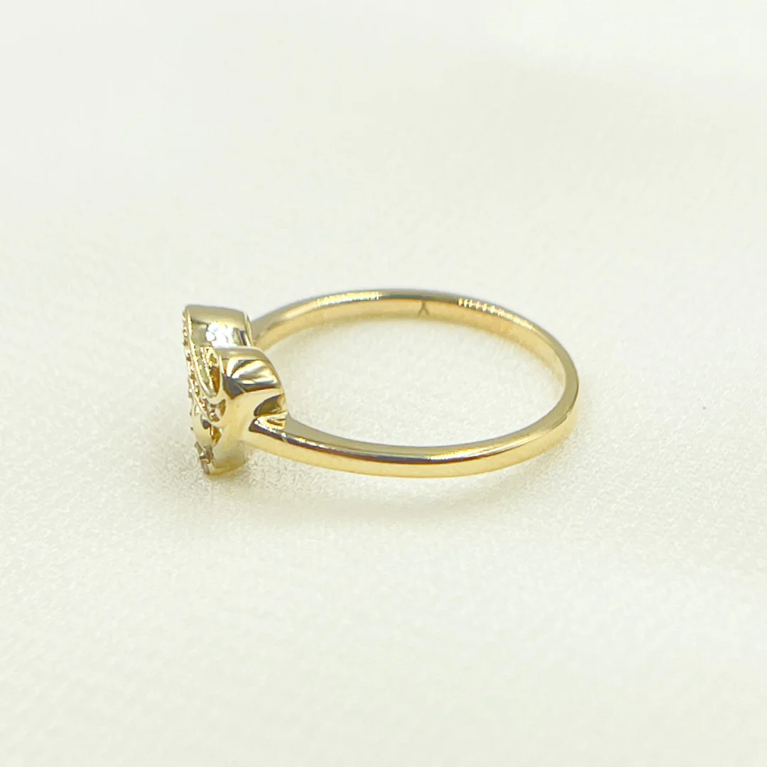 RFA16598. 14K Solid Gold Heart Diamond Ring - Image 6