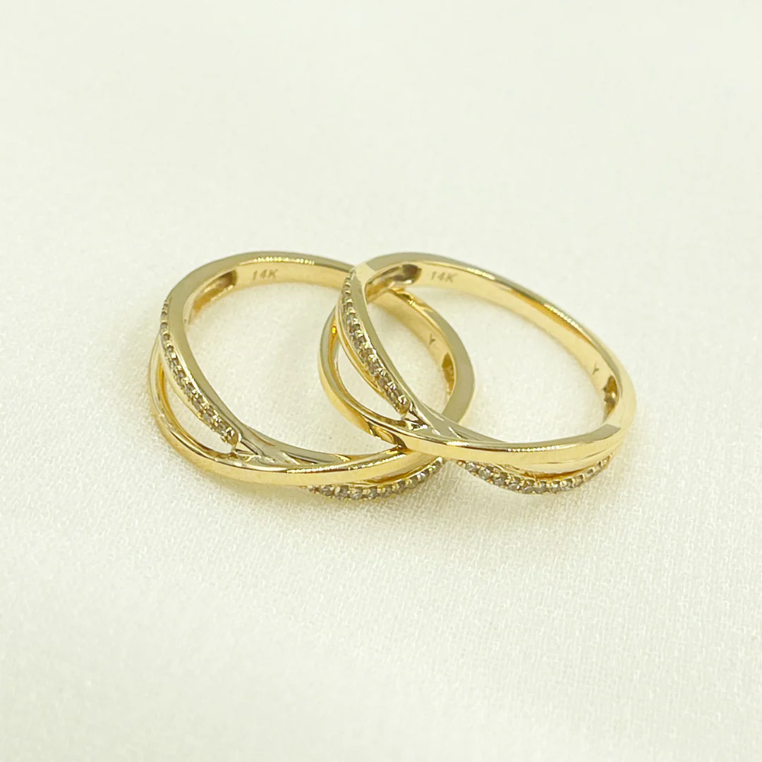 RFB14249. 14K Solid Gold Cross Diamond Ring - Image 4