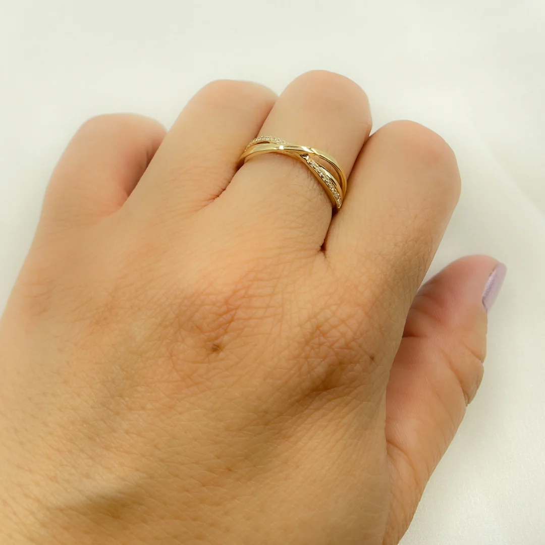 RFB14249. 14K Solid Gold Cross Diamond Ring - Image 6