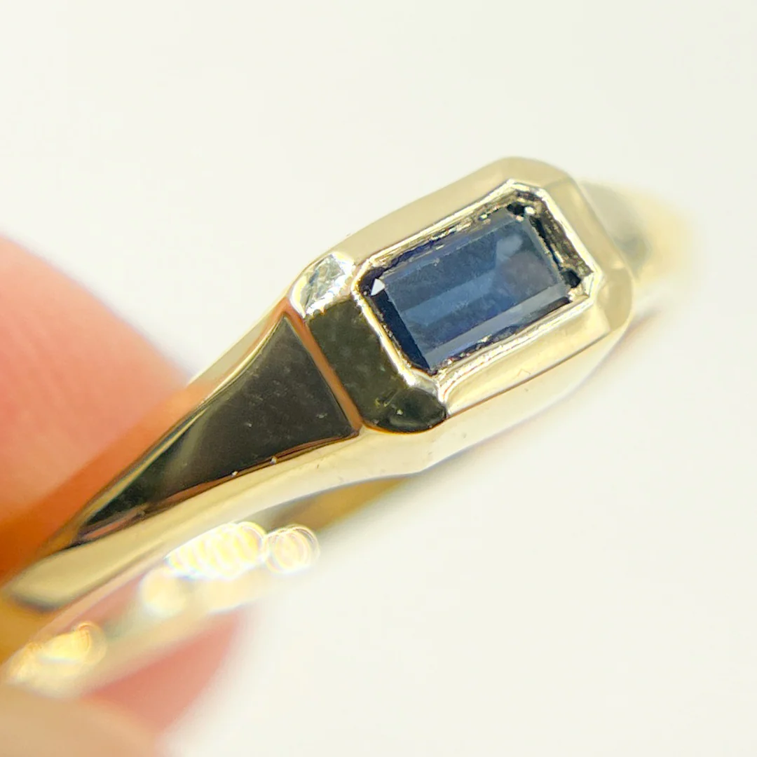REF11478BS. 14K Solid Gold Blue Sapphire Ring - Image 4