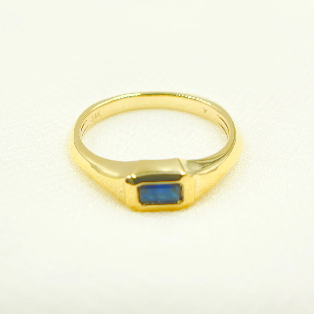 REF11478BS. 14K Solid Gold Blue Sapphire Ring - Image 6