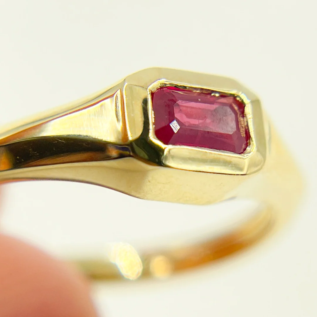 REF11478RU. 14K Solid Gold Ruby Ring - Image 5