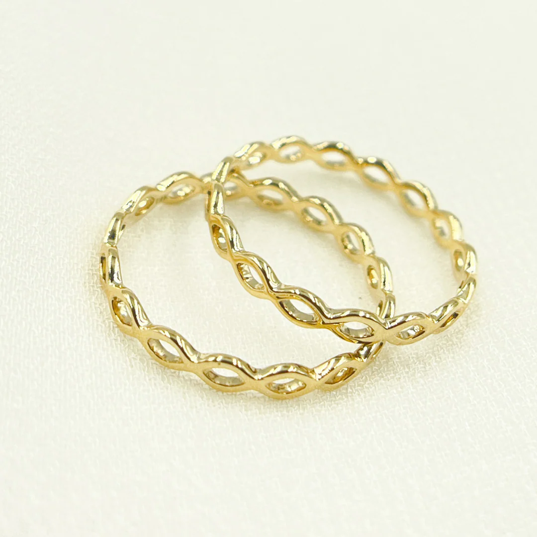 RAZ01295. 14K Solid Gold Waves Ring - Image 2