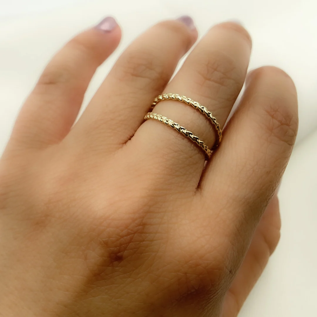14K Solid Gold Braid Ring. ZGG676 - Image 4