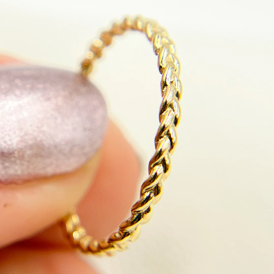14K Solid Gold Braid Ring. ZGG676 - Image 7